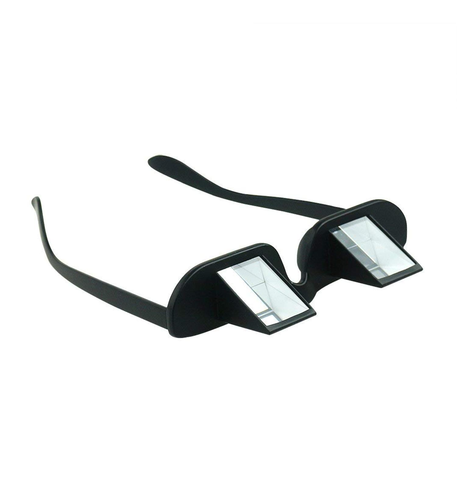 Asnlove Lazy Readers Lazy Glasses Horizontal Glasses Relax Glasses in Black non-Magnetic Creative 90 Degree Angle Bed Prism Spectacles Glasses Glasses Read in Bed While Lying Flat (Overall Width: Black