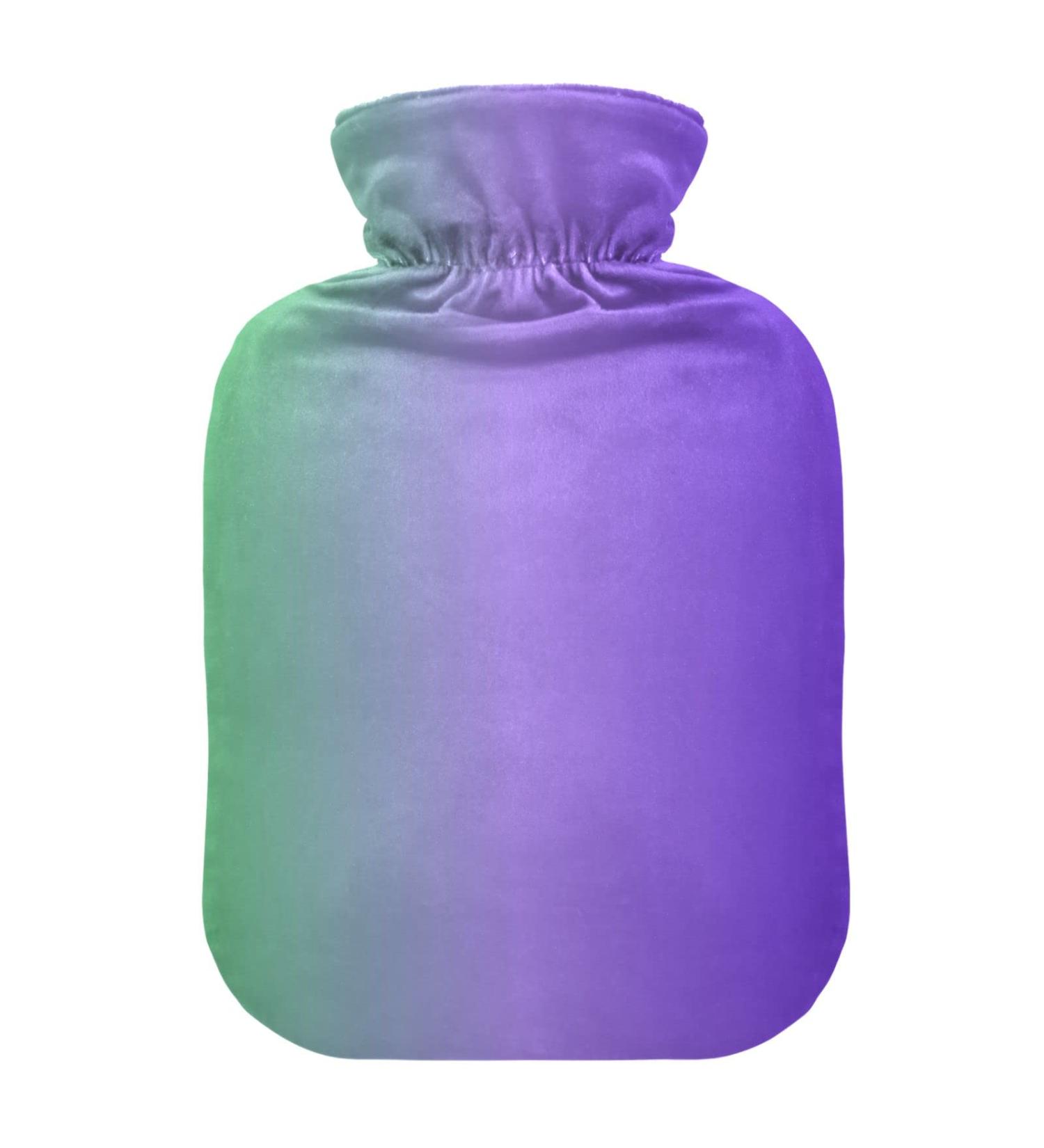Green Purple Gradient Hot Water Bottle with Cover - 2L Pain Relief & Warmer for Sports Injuries - Buy Online on GoSupps.com