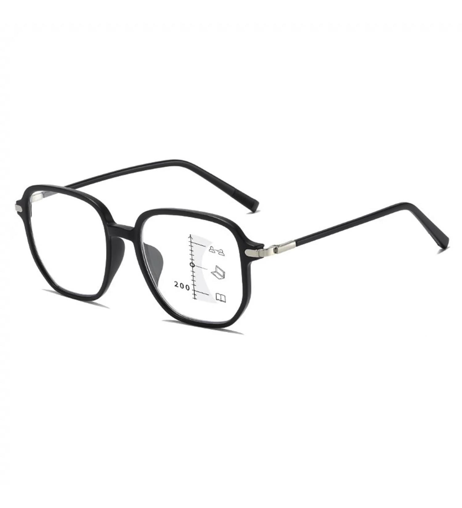 Fashion Multifocus Large Square Frame Reading Glasses Blue Light Blocking Readers Anti Glare Glasses for Unisex(Couleur:Silver Grandeur:1.0x) - Buy Online on GoSupps.com