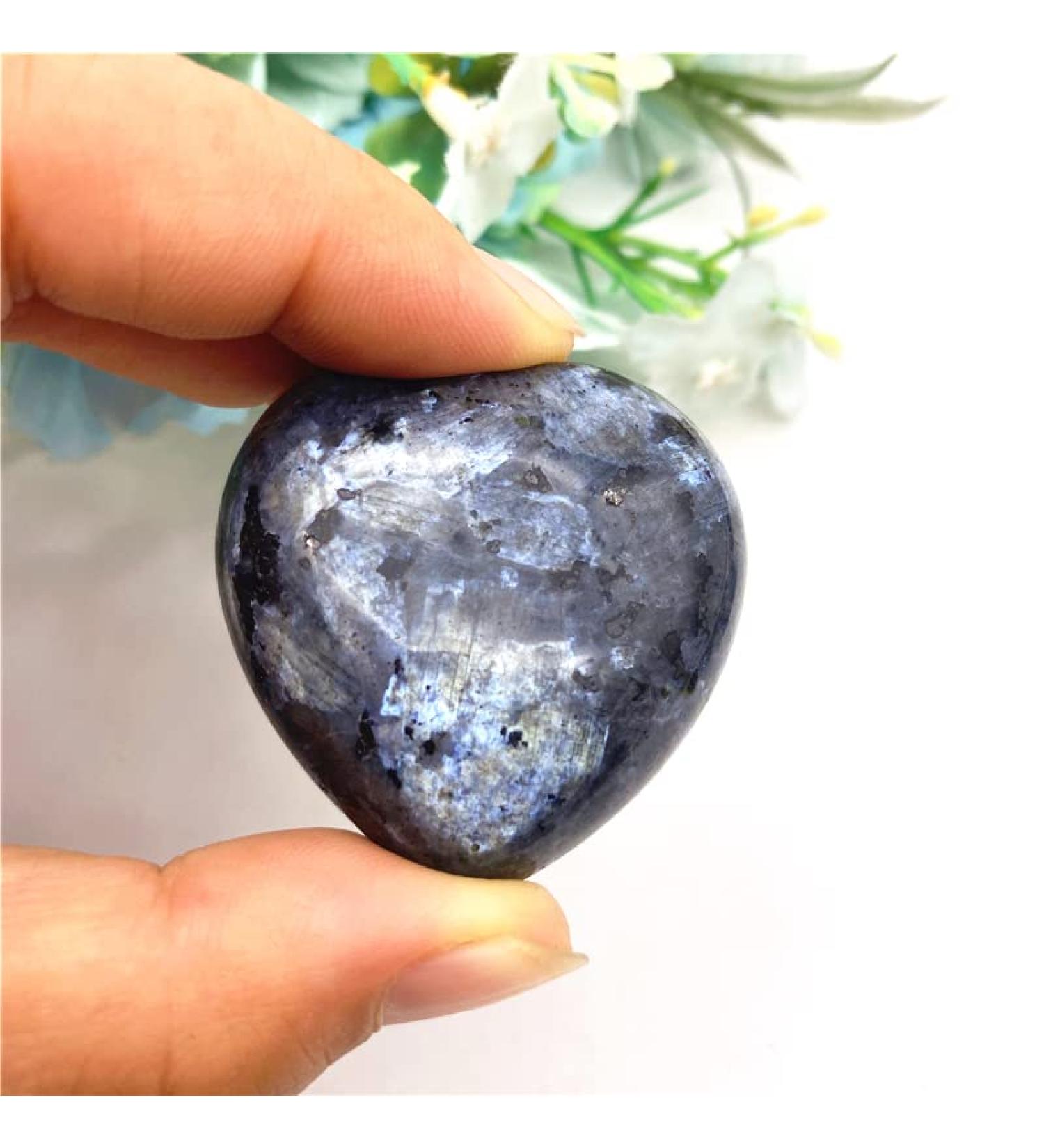 1pc Natural Labradorite Heart-Shaped Raw Quartz Crystal Specimen Decor Quality Gemstone Stone Home Decor Stone Collection - Buy Online on GoSupps.com