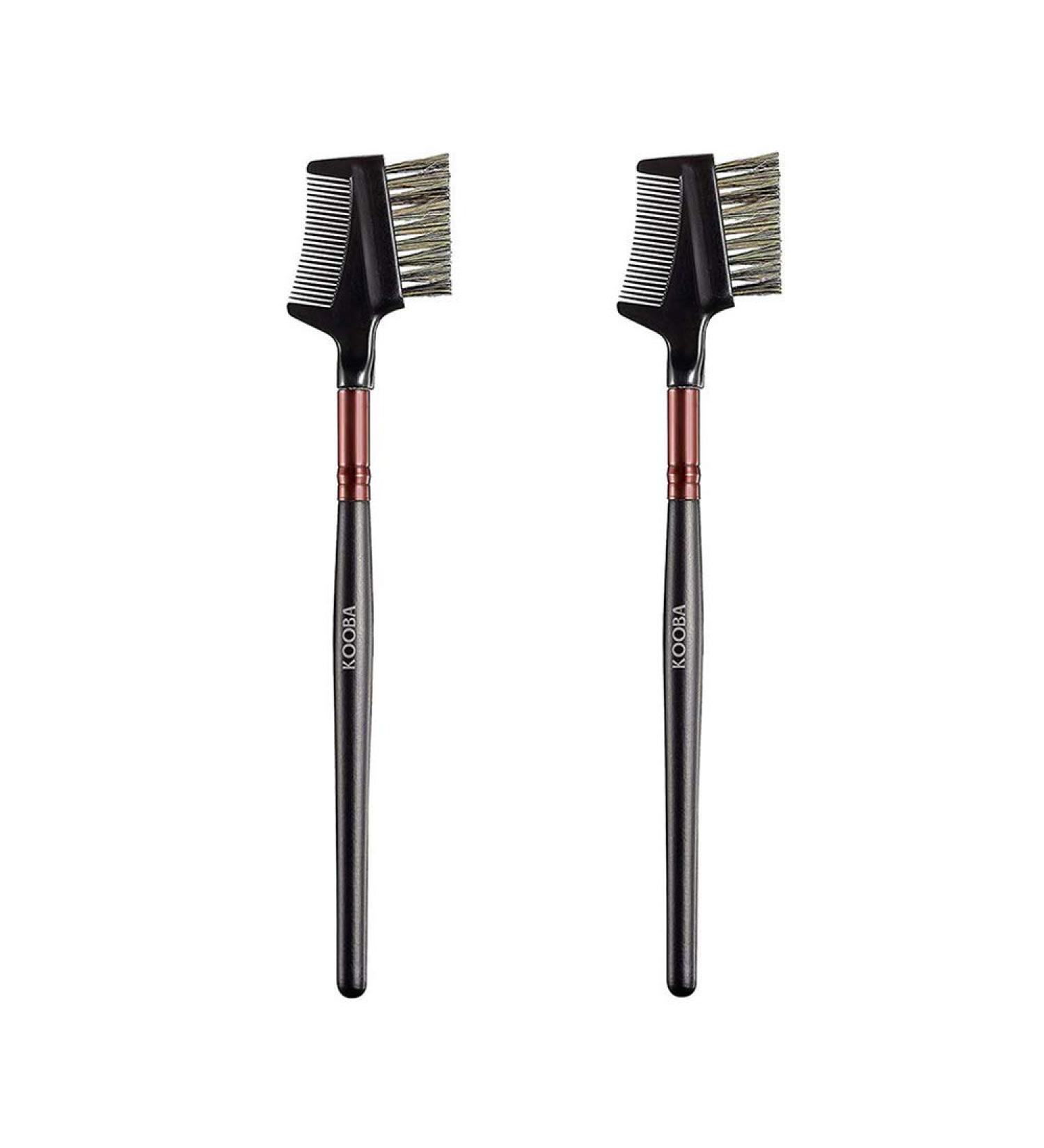 KOOBA Makeup Eyebrow Brush & Eyelash Comb Set - Portable Beauty Cosmetic Tool for Professional & Travel - Pack of 2 - Buy Online on GoSupps.com