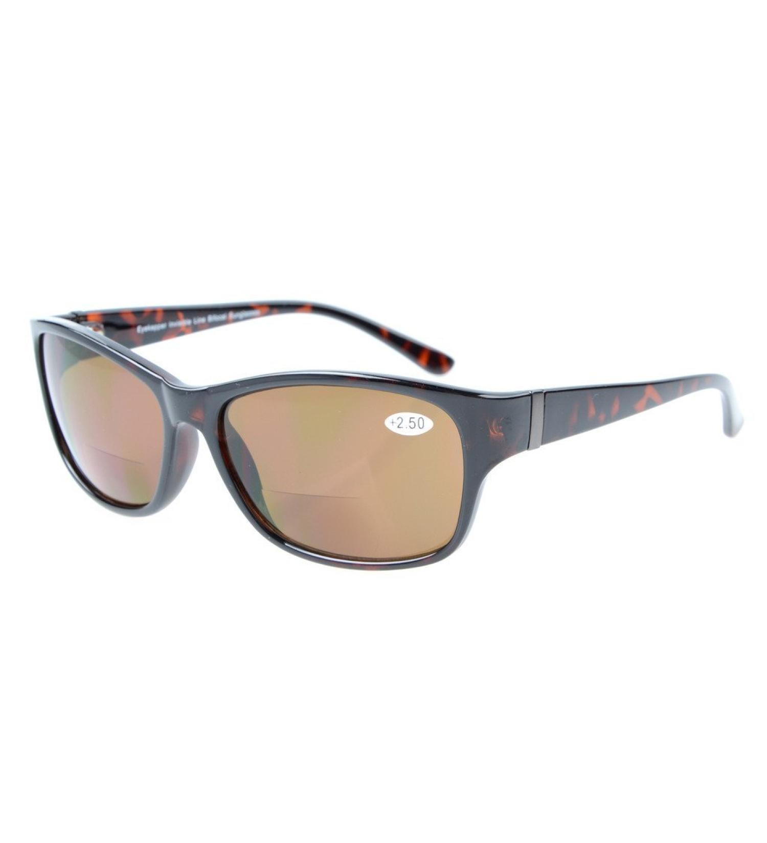 Eyekepper Round Bifocal Sunglasses - Plastic Frame DEMI Brown Lenses +1.50 Strength - Stylish Sun Readers for Clear Vision - Buy Online on GoSupps.com