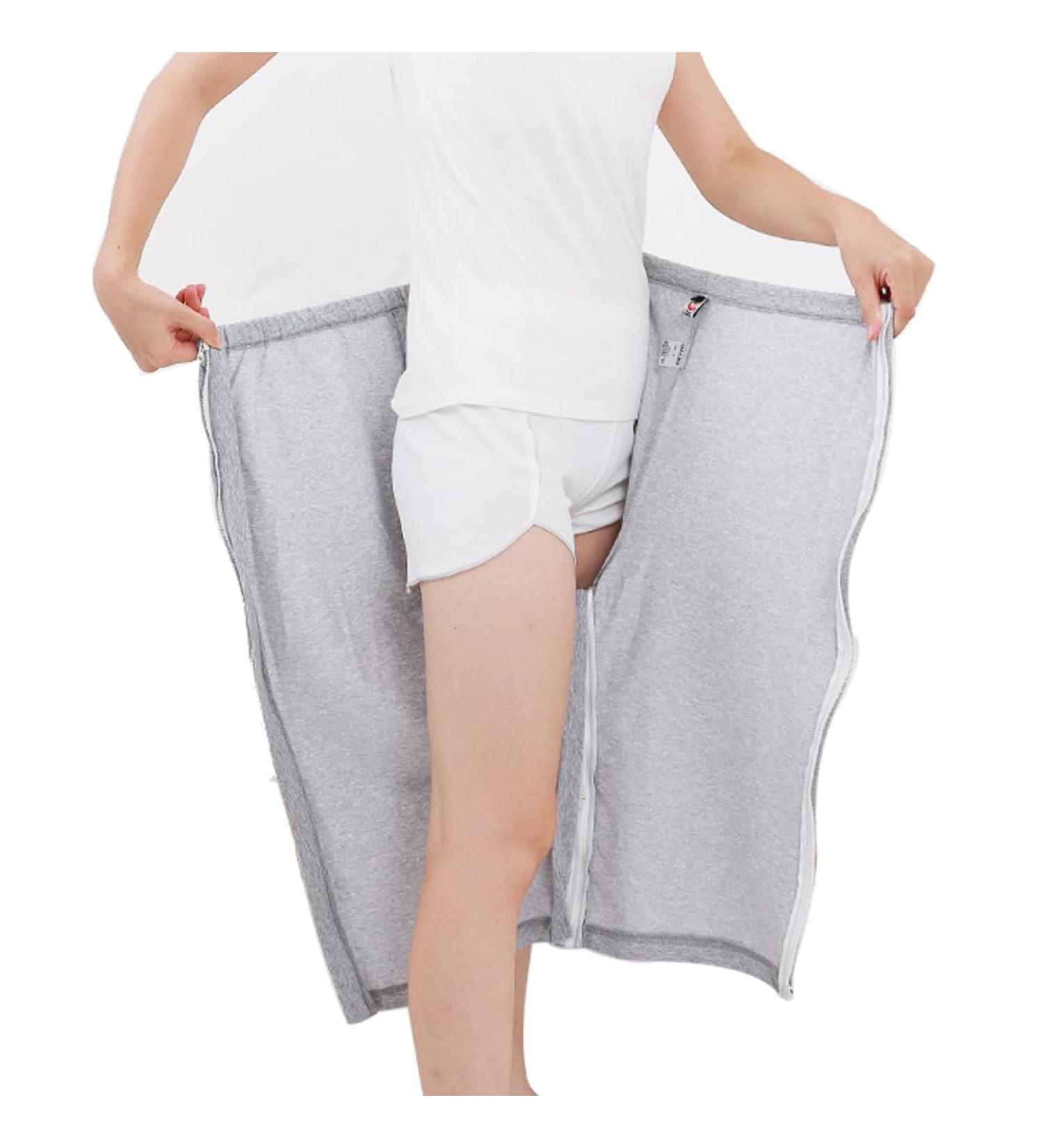 Unisex Side Zipper Patient Pants | Soft Cotton Tear Away Clothing for Home Care & Surgery | Gray X-Large - Buy Online on GoSupps.com