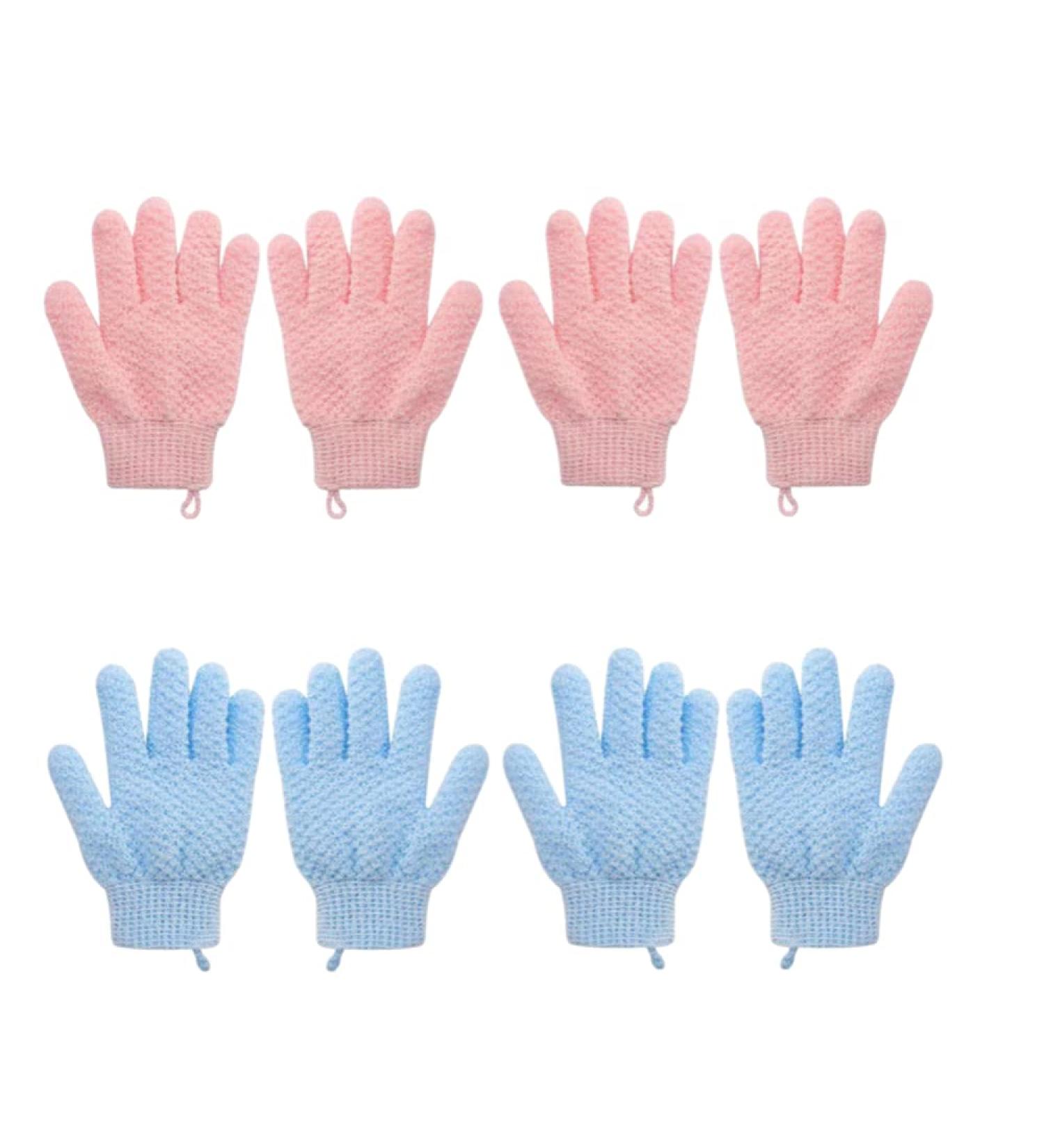 2 Pair Exfoliating Body Gloves | Unisex Bath Scrub Mitts for Shower Spa & Massage | Exfoliating Mitts for Body Face Hands & Feet - Buy Online on GoSupps.com