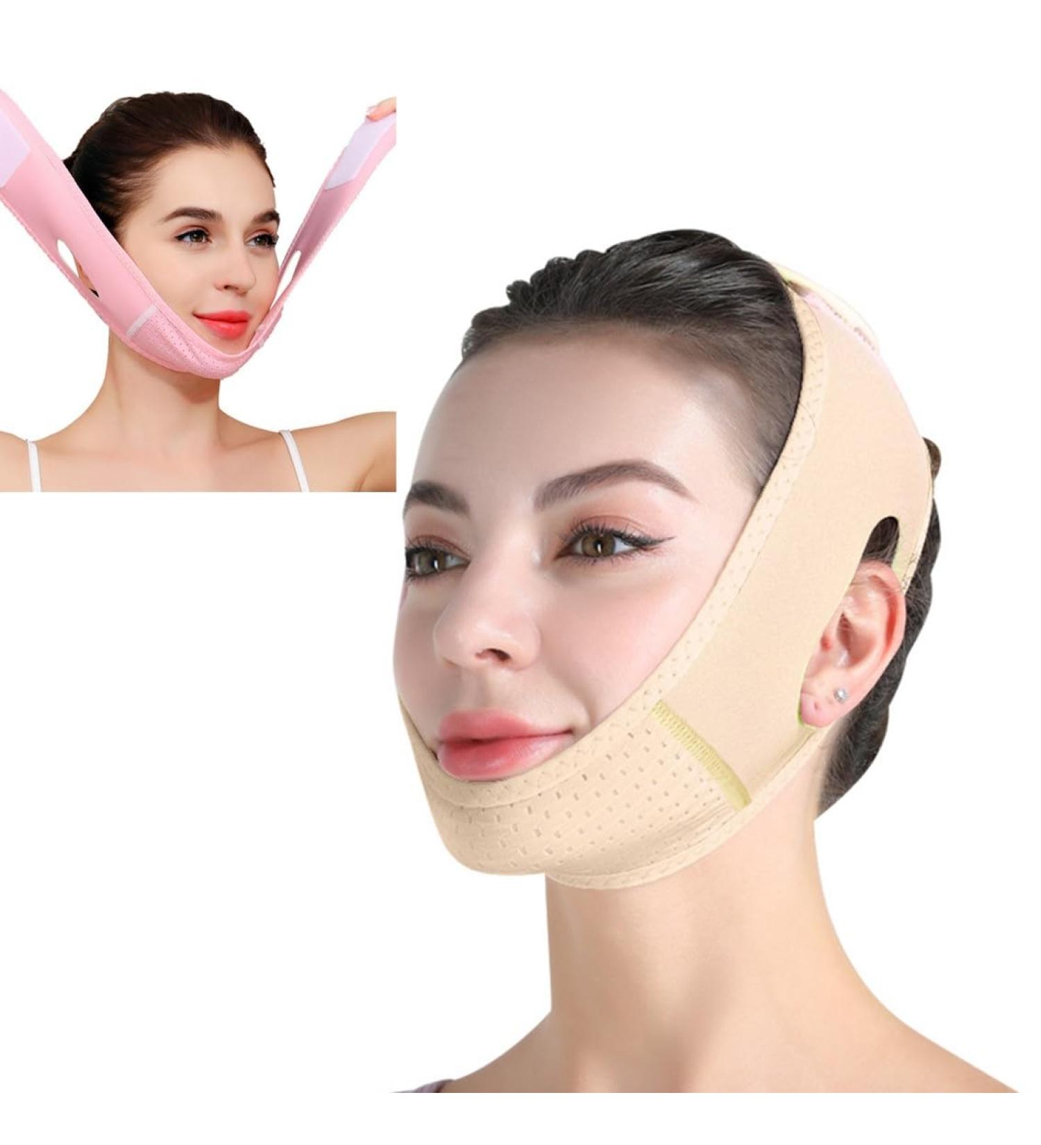 Doppelkinn Reducer | Facial Slimming Belt & Neck Lifting Support | V-Line Facelifting Tape with Adjustable Locking Band | Shop Now for Double Chin Reduction - Buy Online on GoSupps.com