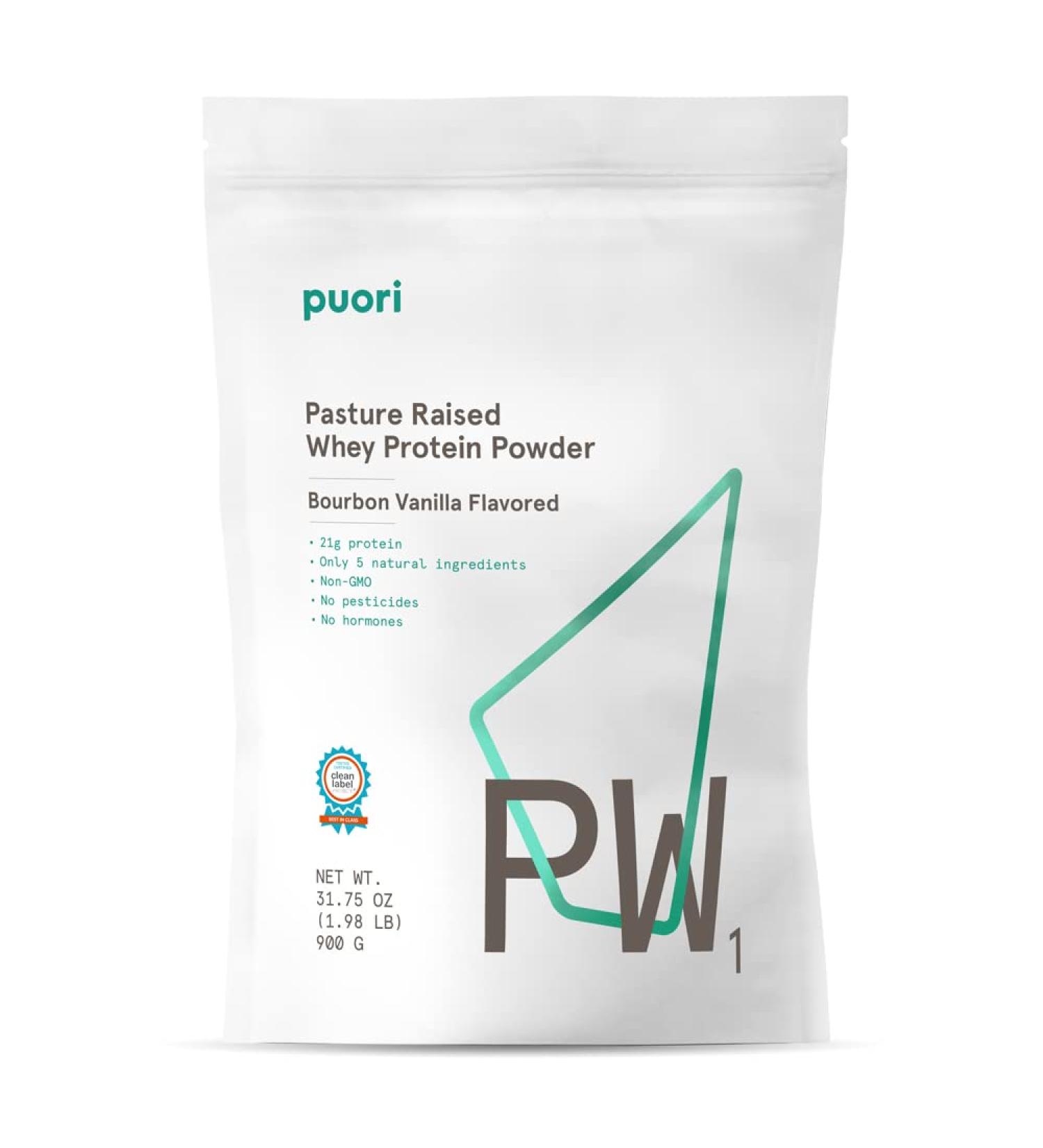 Puori Bourbon Vanilla Whey Protein Powder - 21g 1.98lbs - Pasture Raised Non-GMO - 100% Natural for Muscle Growth - Buy Online on GoSupps.com