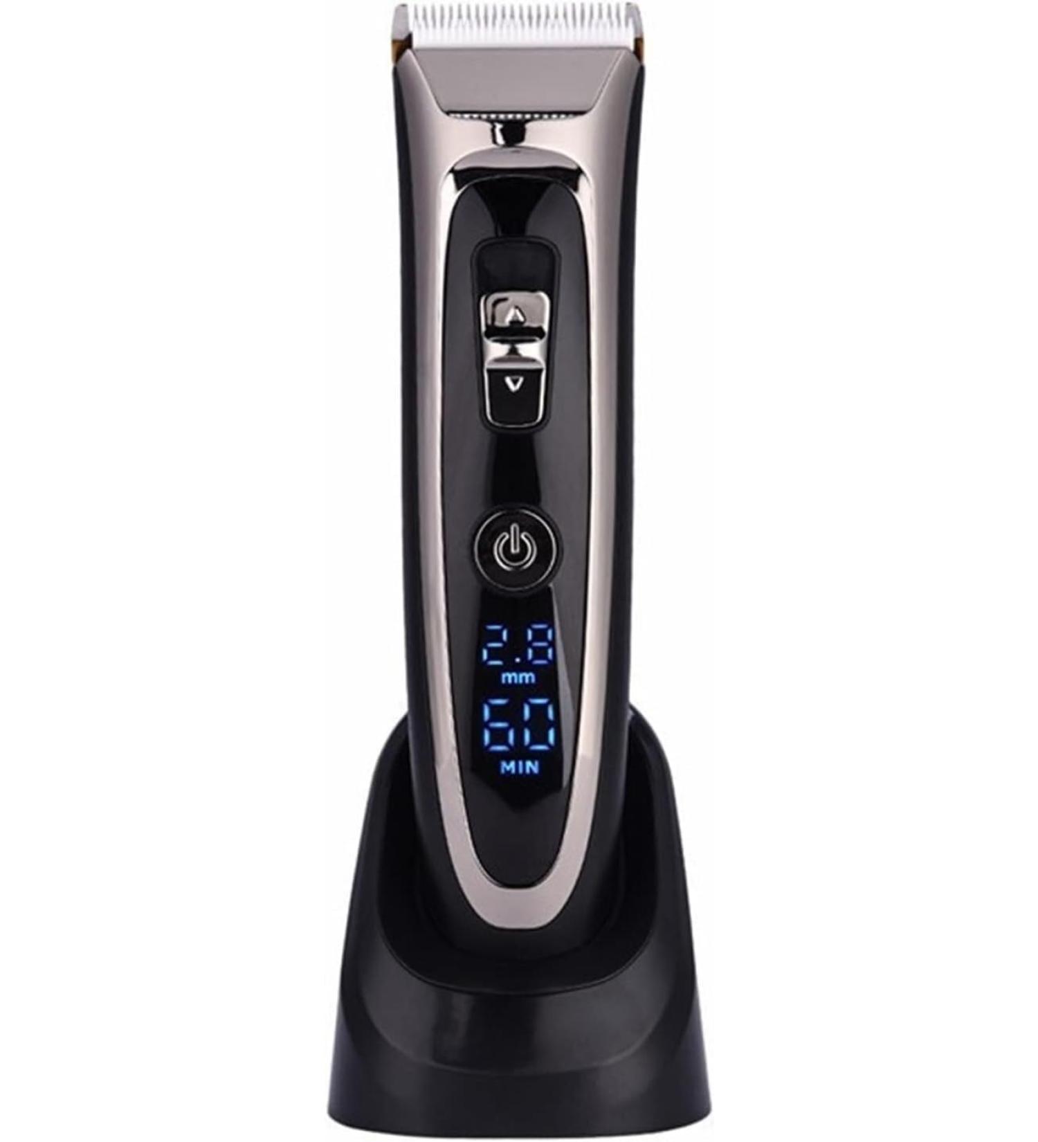Professional Rechargeable Digital Hair Trimmer | Cordless Electric Hair Clipper for Men with Adjustable Ceramic Blade - International Shipping Available - Buy Online on GoSupps.com