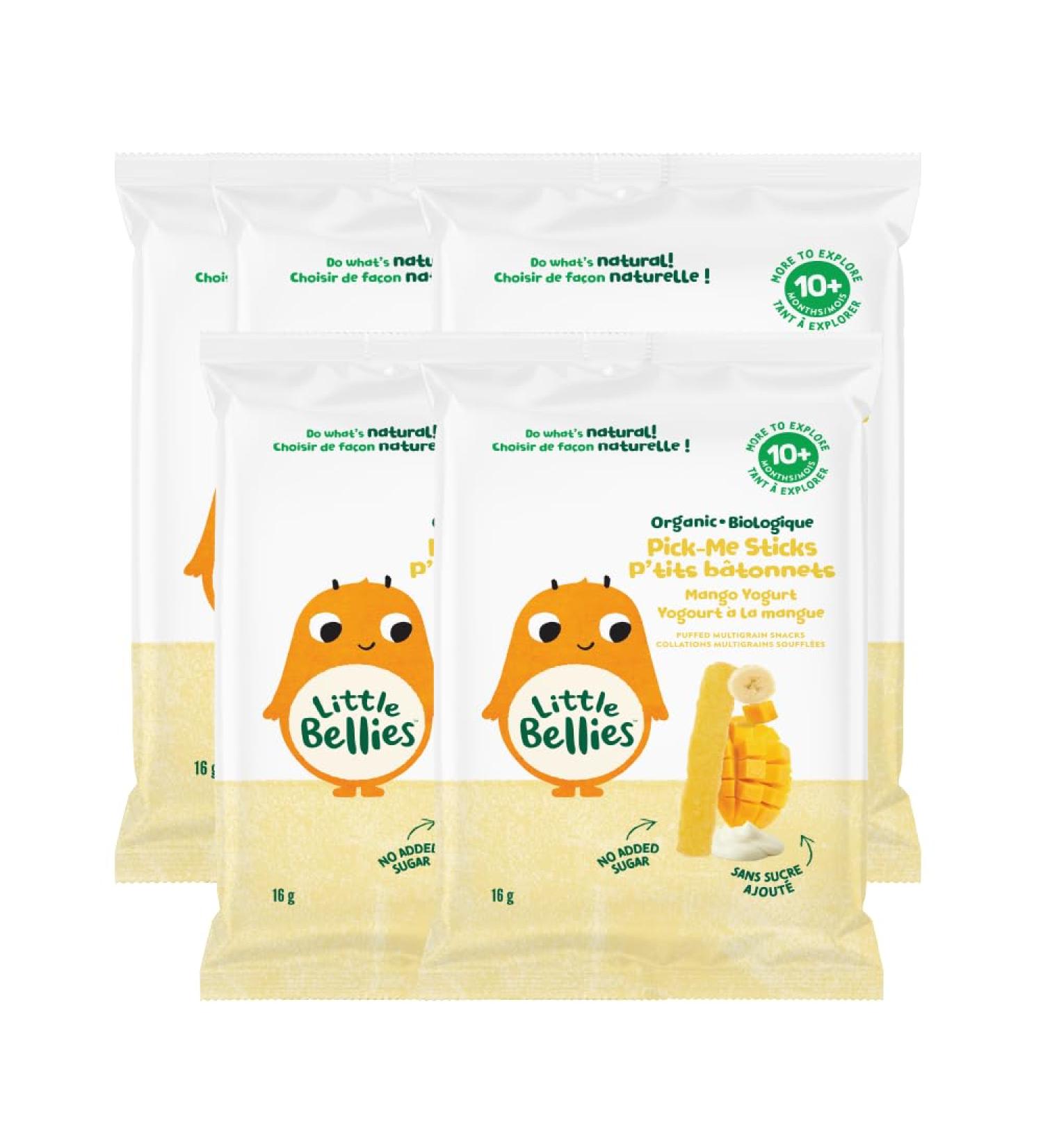 Little Bellies Organic Mango Yogurt Pick-Me Sticks (Pack of 5 x 80g Individual Packs) - Buy Online on GoSupps.com