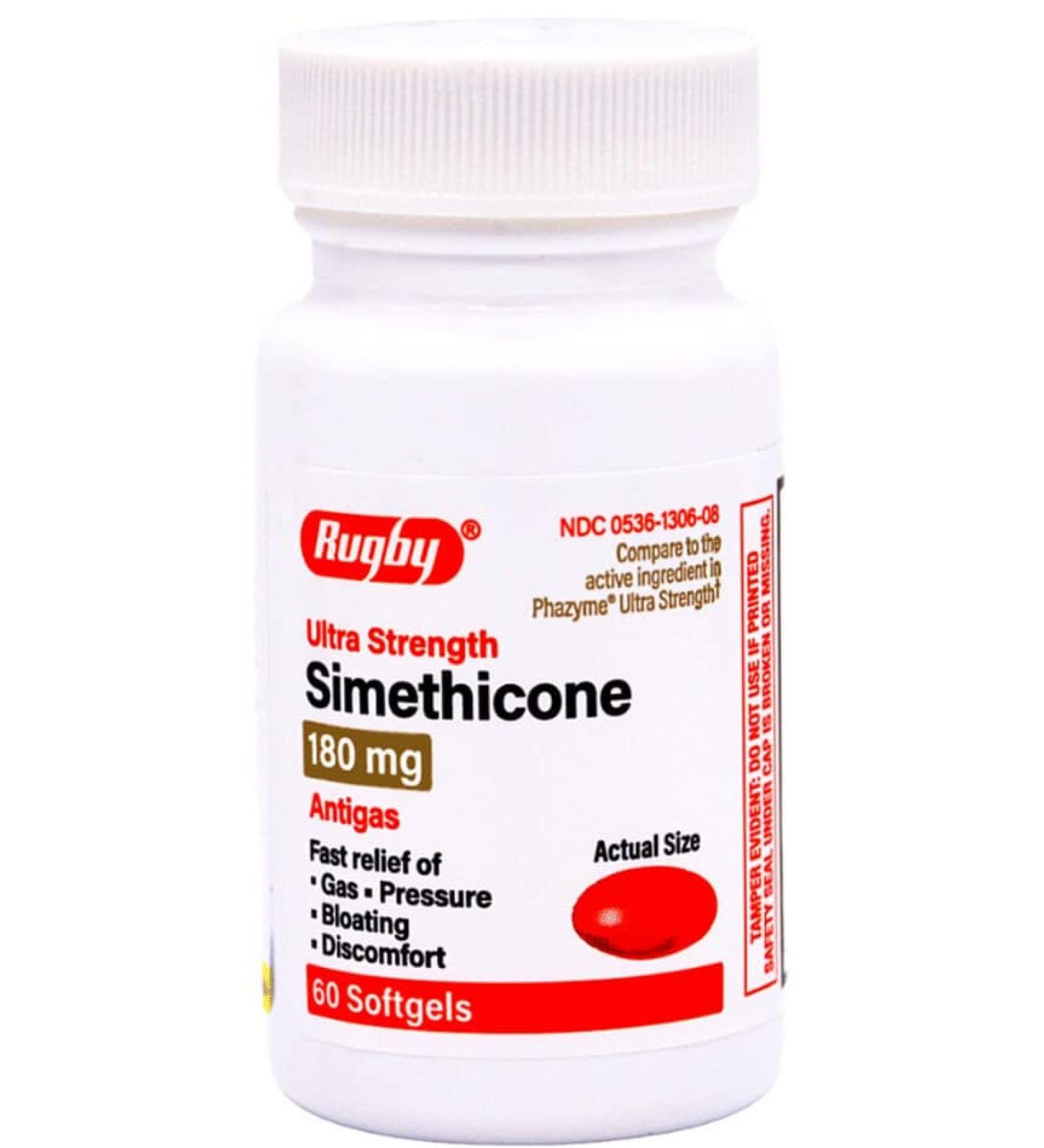 Rugby Ultra Strength Simethicone Antigas Softgels - 60 Count - Buy Online on GoSupps.com