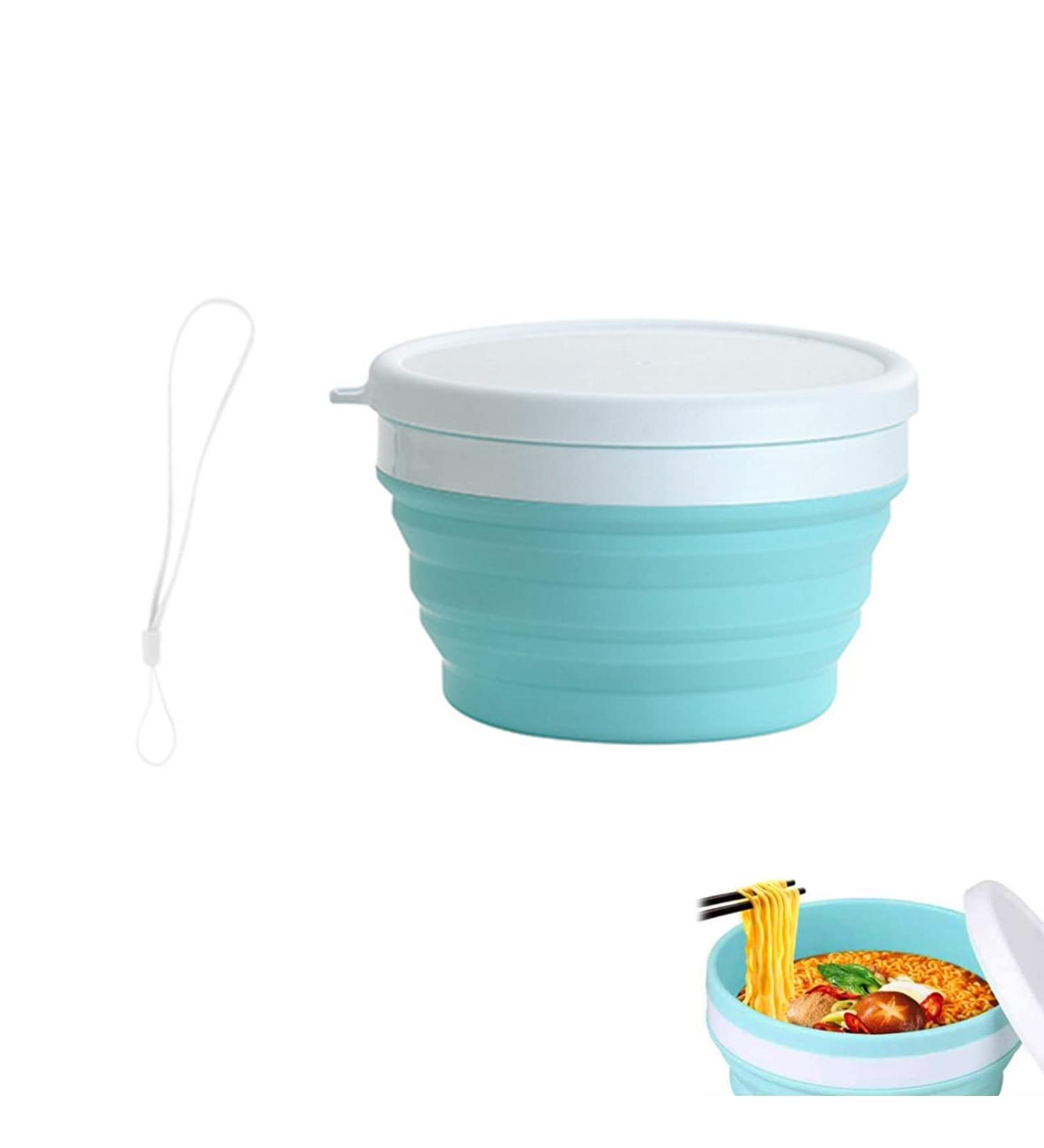 Jcassan 950ml Folding Bowl with Lid - Portable Collapsible Salad Bowl for Backpacking, Camping, Travel & Hiking - Buy Online on GoSupps.com