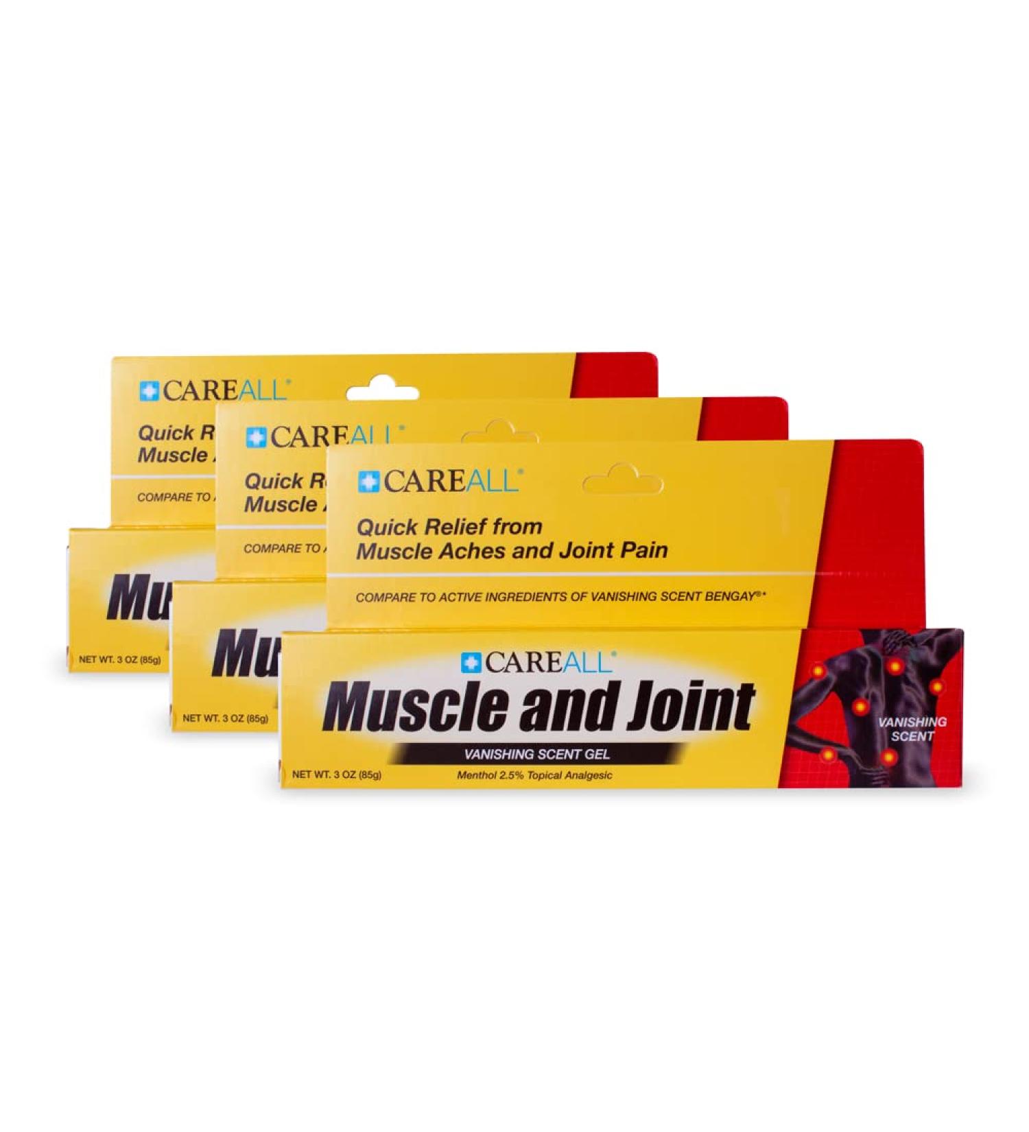 CareALL 3.0 oz. Muscle & Joint Vanishing Scent Gel - Non-Greasy Pain Relief for Muscle, Back, and Arthritis (3 Pack) - Buy Online on GoSupps.com