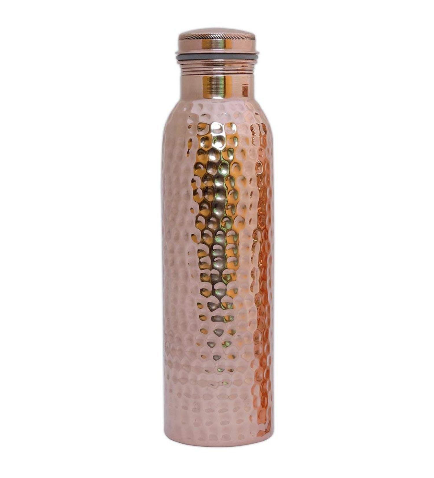 HealthGoodsEU Pure Copper Water Bottle - Ayurvedic Health Benefits | Leak Proof Design - Buy Online on GoSupps.com