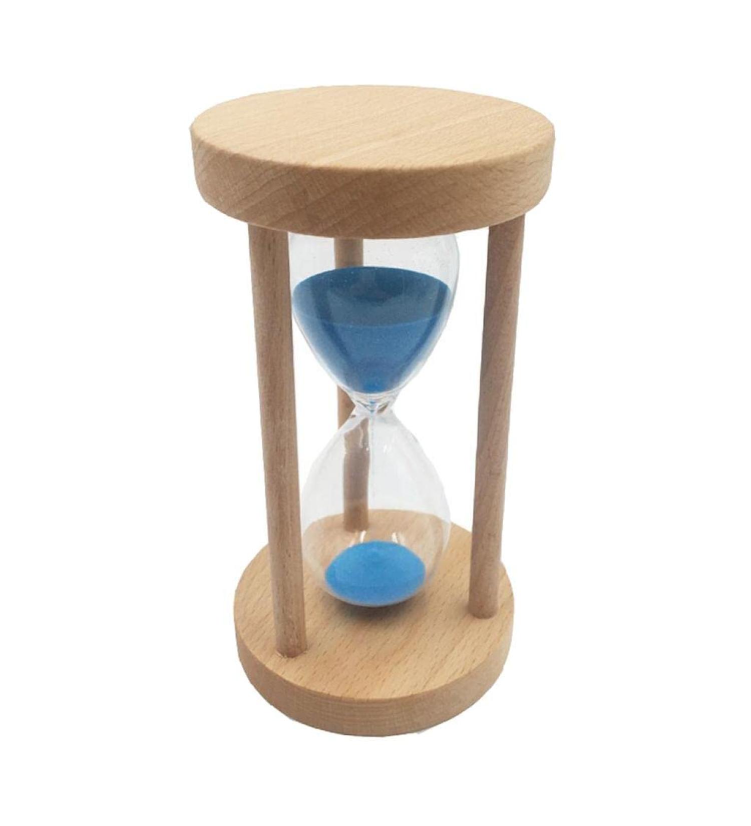 Gazechimp Hourglass Timer - 15 Minute Blue Sandglass for Teeth Brushing Cooking & Training - Stylish Wood & Glass Design - Buy Online on GoSupps.com