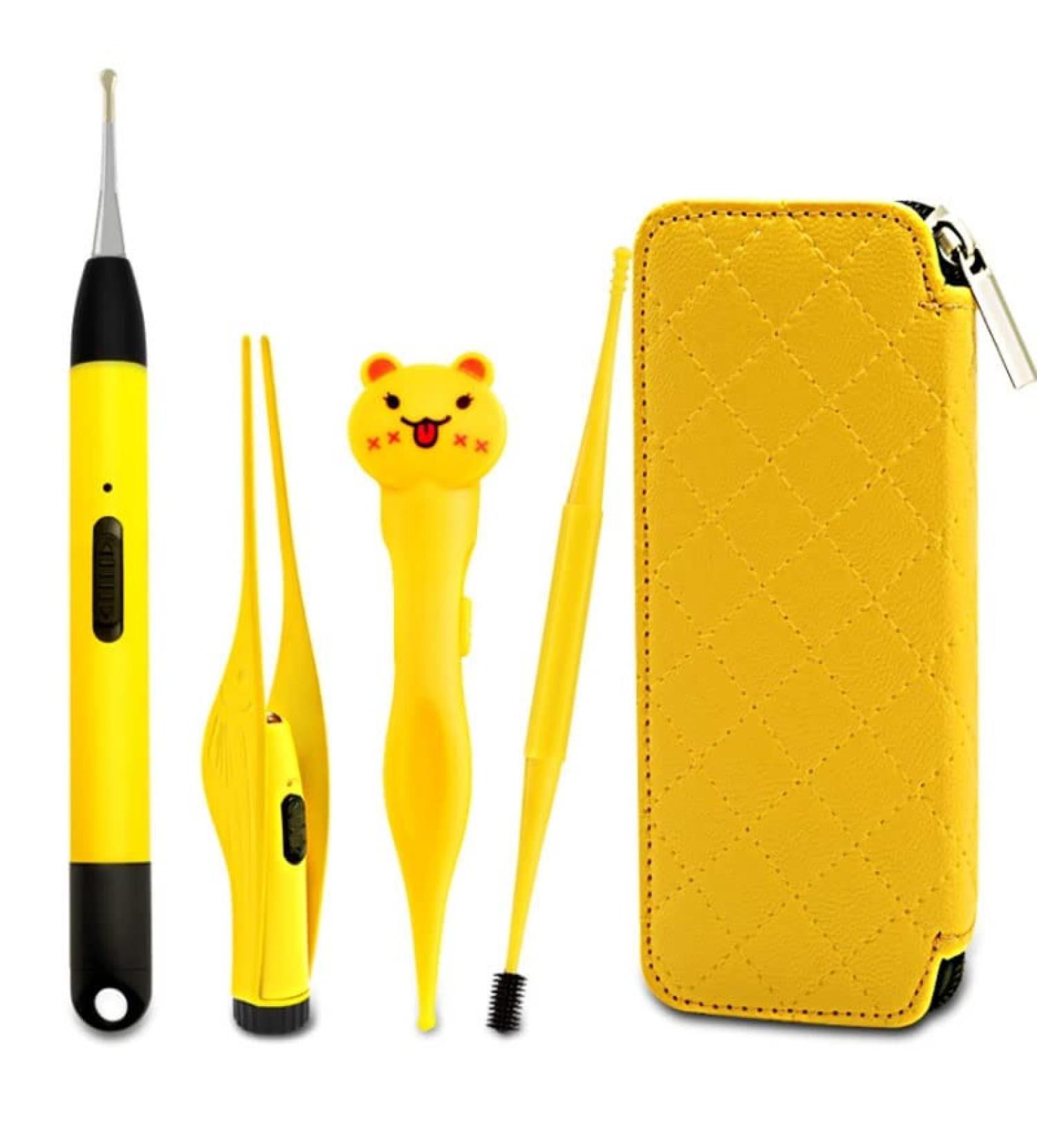 SEASD 4pcs LED Light Earpick Ear Wax Cleaner Spoon Tweezer Set - Buy Online on GoSupps.com