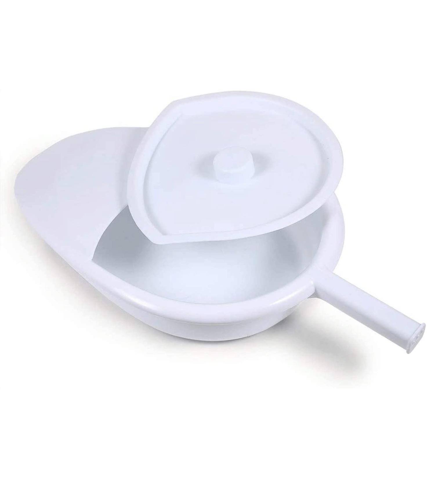 Bedpan with Lid & Handle Firm Thick Stable PP Bedpan Portable Bed Pans for Bedridden Patient for Men and Women - Buy Online on GoSupps.com
