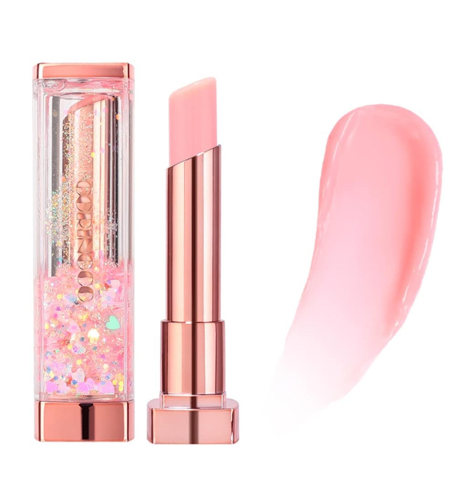 Sparkle Cute Color-Changing Lip Balm #01 Ballerina | Glitter Lip Care with Sequin Shine | Moisturizing Long-Lasting and Natural Tint | Birthday Gift & Lip Balm Set | Crema de Labios de Color