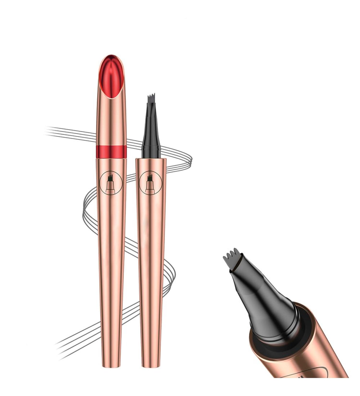 KBRPEY 3D Liquid Eyebrow Pencil Waterproof With 4 Fork Tips Microblading Eyebrow Pencil Smudge Proof Water-based Tattoo Long Lasting Tattoo Brow Pencil Natural - Buy Online on GoSupps.com