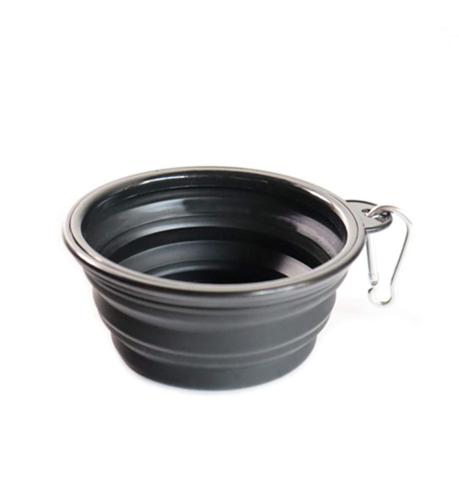 BINDAN Collapsible Dog Bowl Small Water Folding Portable Travel Foldable Silicone Collapsible Food for Pet Dog (Black) - Buy Online on GoSupps.com