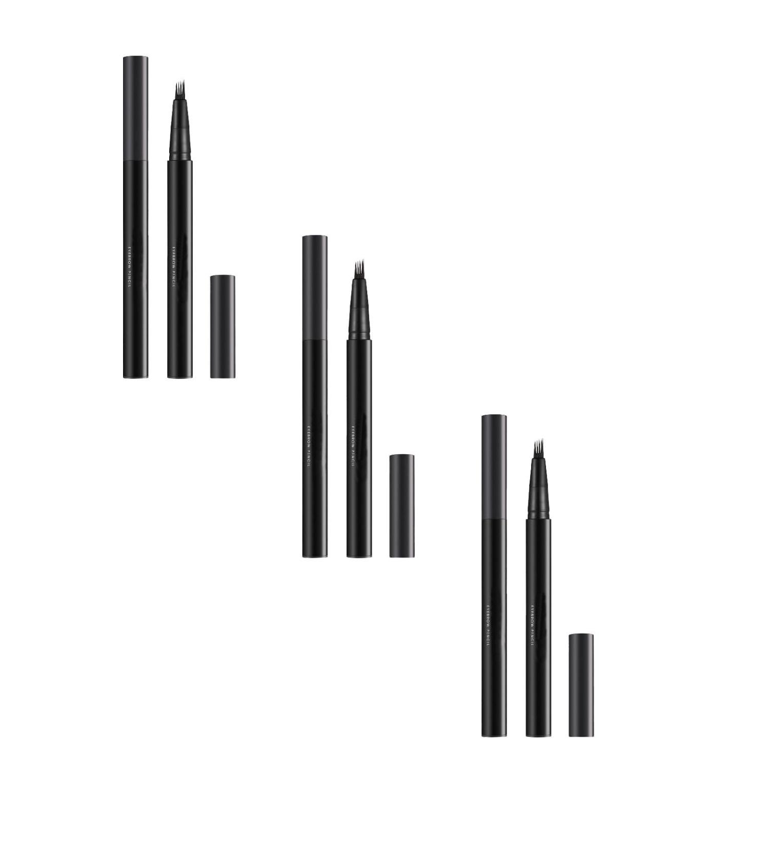 Eyebrow Pencil upgraded 4 Fork Tip Precise Eyebrow Pencil 3D Waterproof and Sweatproof Microblading Eyebrow Pencil Contouring Pencil Eyebrow Makeup for Long-Lasting Natural Look (3 Black) Black 3 - Buy Online on GoSupps.com