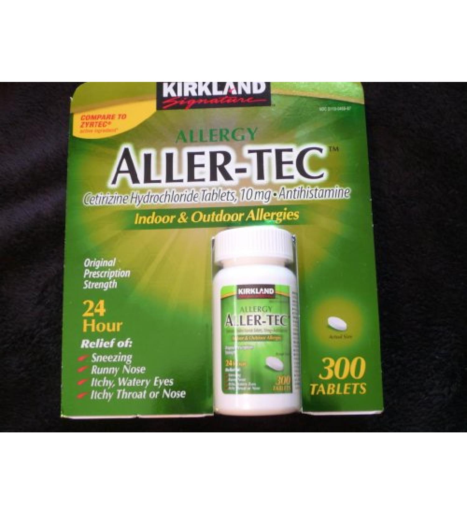 Aller-Tec-Cetirizine Hydrochloride Antihistamine 10mg 300 Tablets