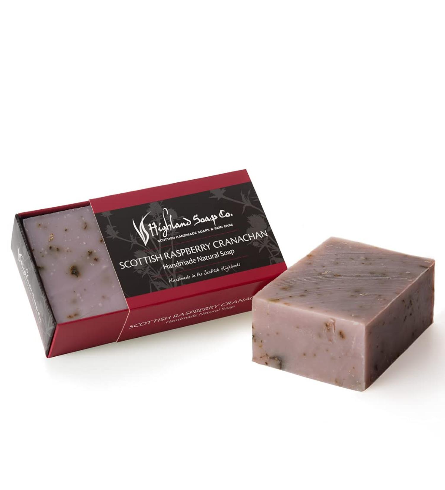 The Highland Soap Company Scottish Raspberry Cranachan Handmade Soap 190g