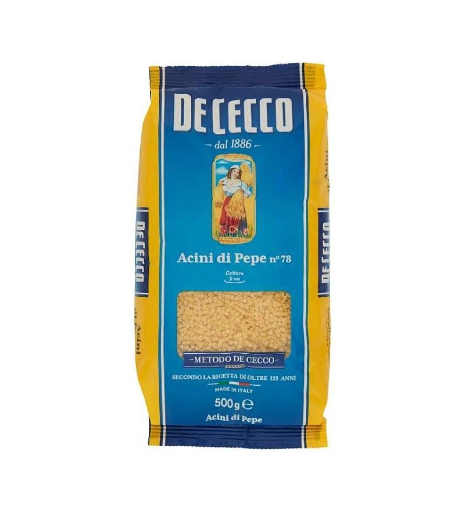 20x De Cecco Pasta 100 Italiaanse Acini di Pepe n 78 short pasta 500 g - Buy Online on GoSupps.com