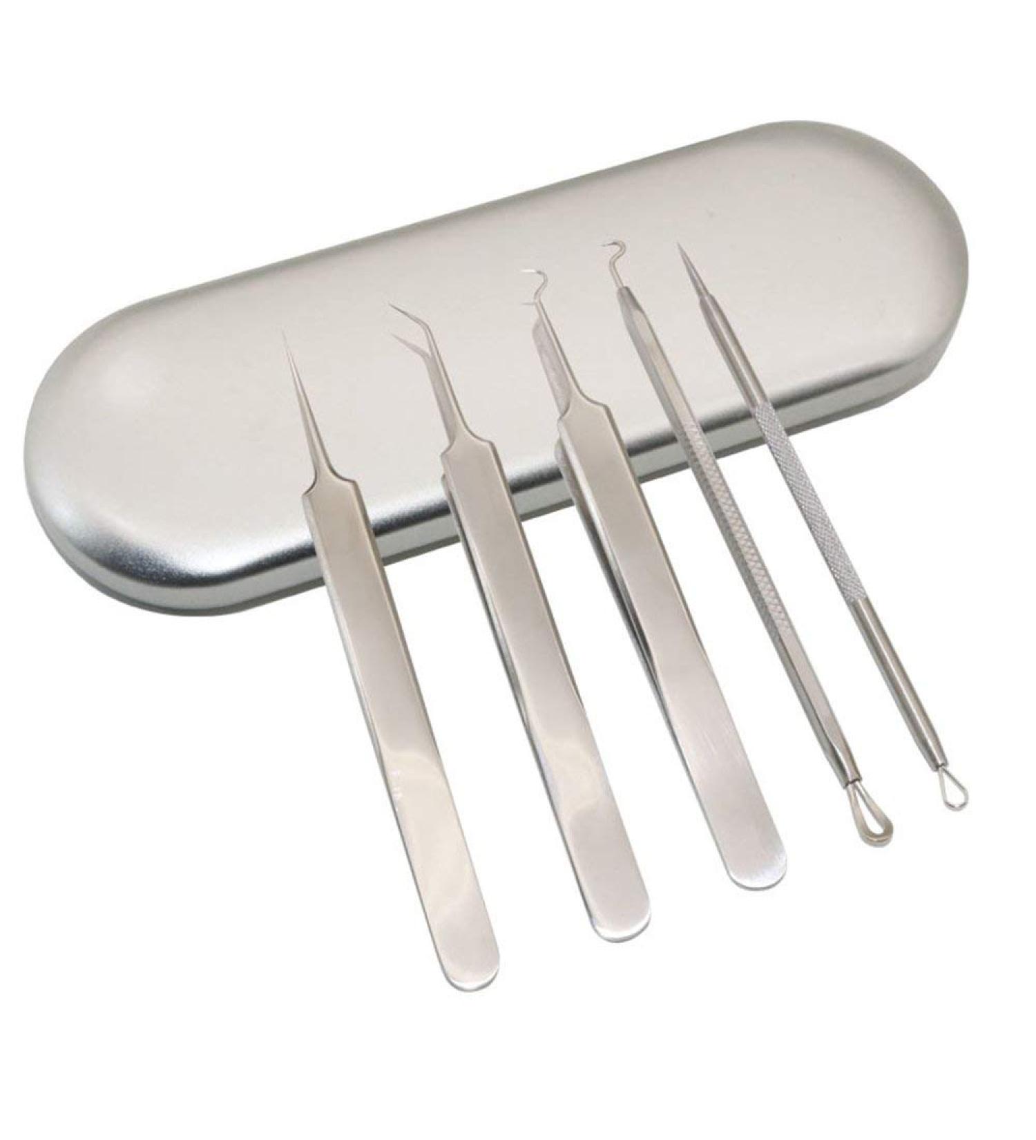 5 x Curved Blackhead Tweezers for Skin Blemishes - Dermatologist Recommended - Buy Online on GoSupps.com