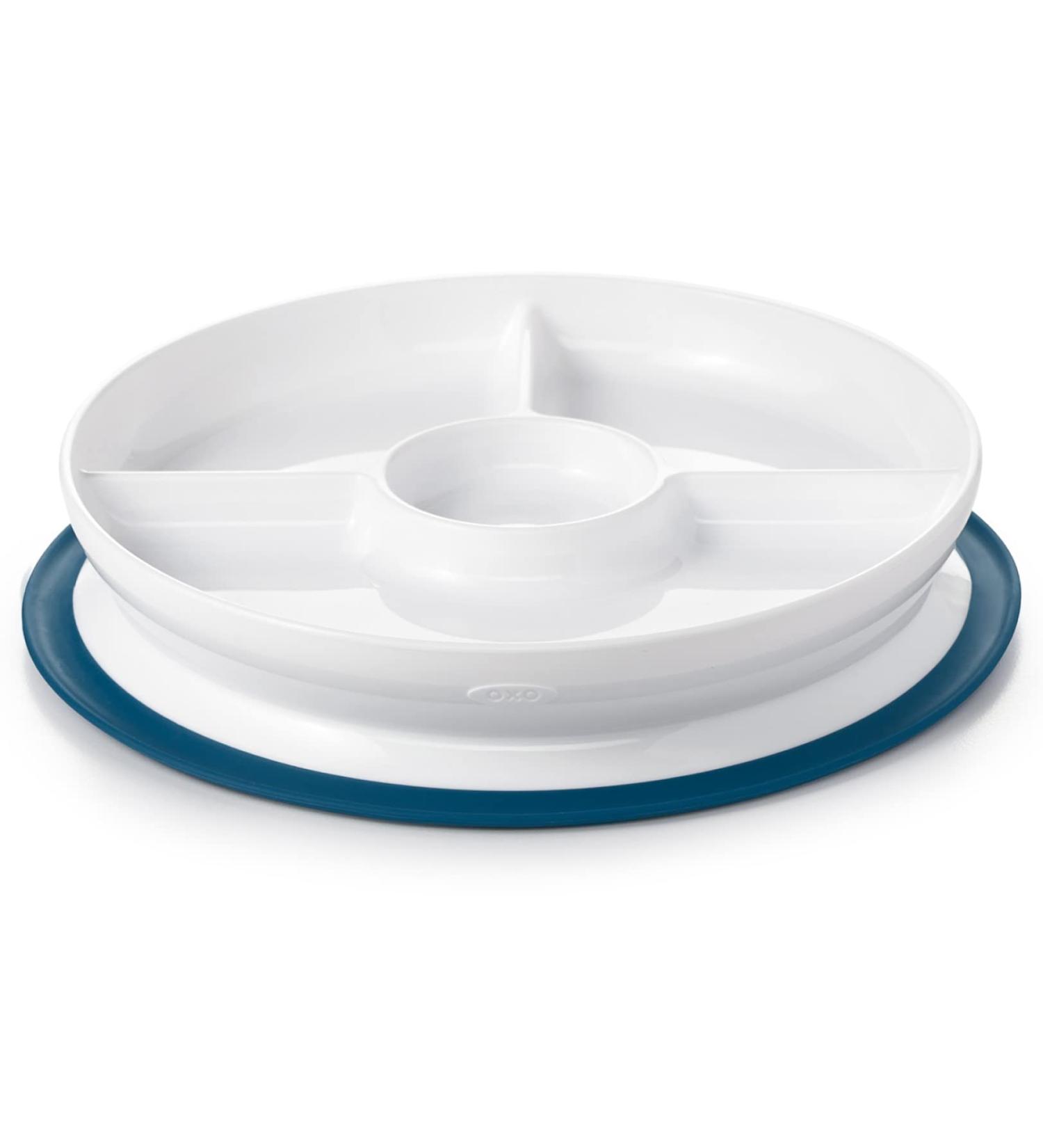OXO Tot Stick & Stay Suction Divided Plate | Navy Blue | Best Child-Friendly Dinnerware for Easy Mealtime - Buy Online on GoSupps.com