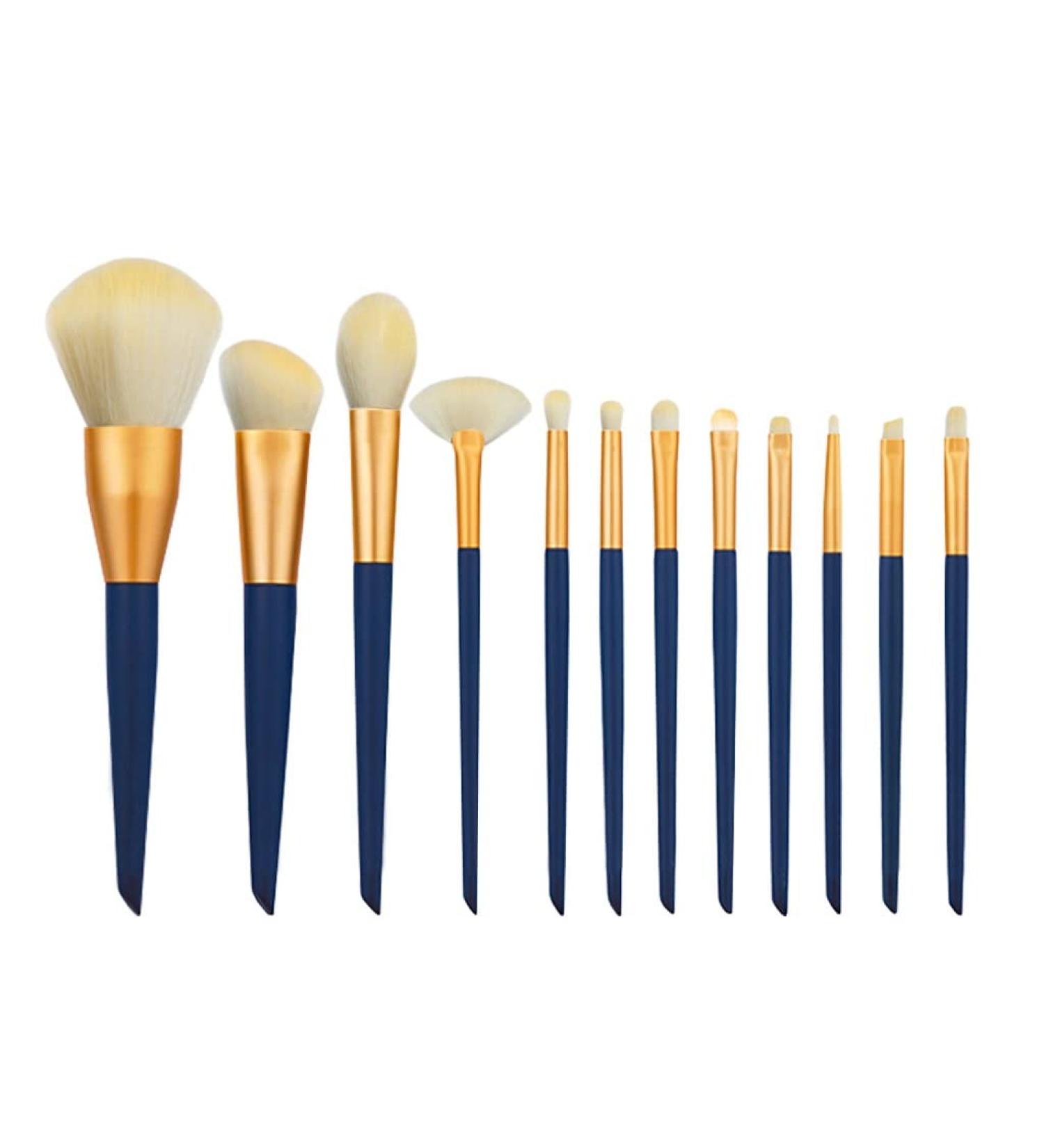 Buy 12-Piece Makeup Brush Set - Soft Hair Blush Loose Powder & Foundation Brushes - Ideal for Flawless Application - Worldwide Shipping Available - Buy Online on GoSupps.com