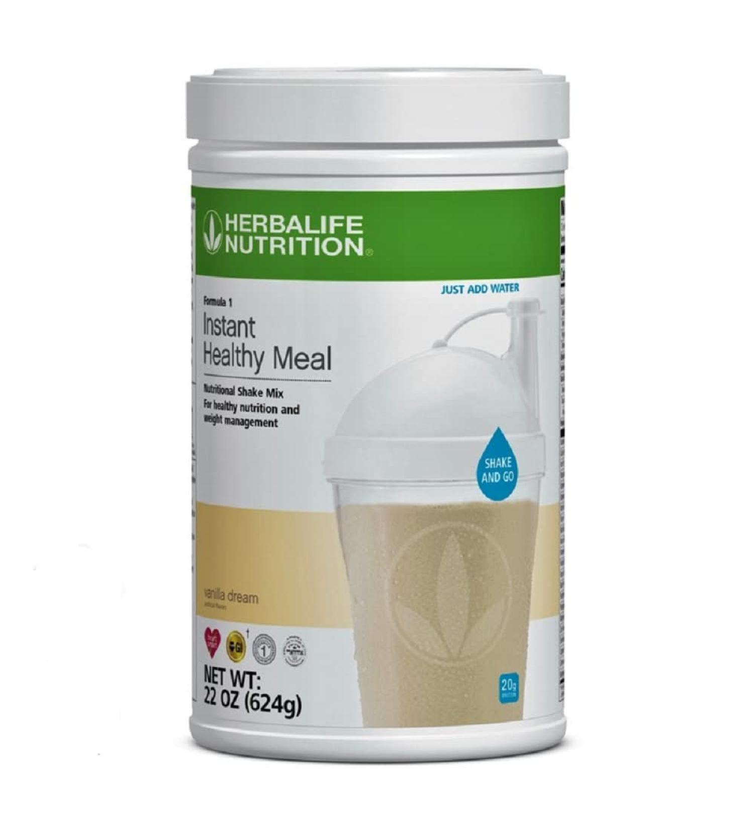 Herbalife Formula One -HERBALIFE- Instant Healthy Meal - Vanilla Dream - Nutritional Shake Mix - for Healthy Nutrition 22 Oz (624g) Shake and Go