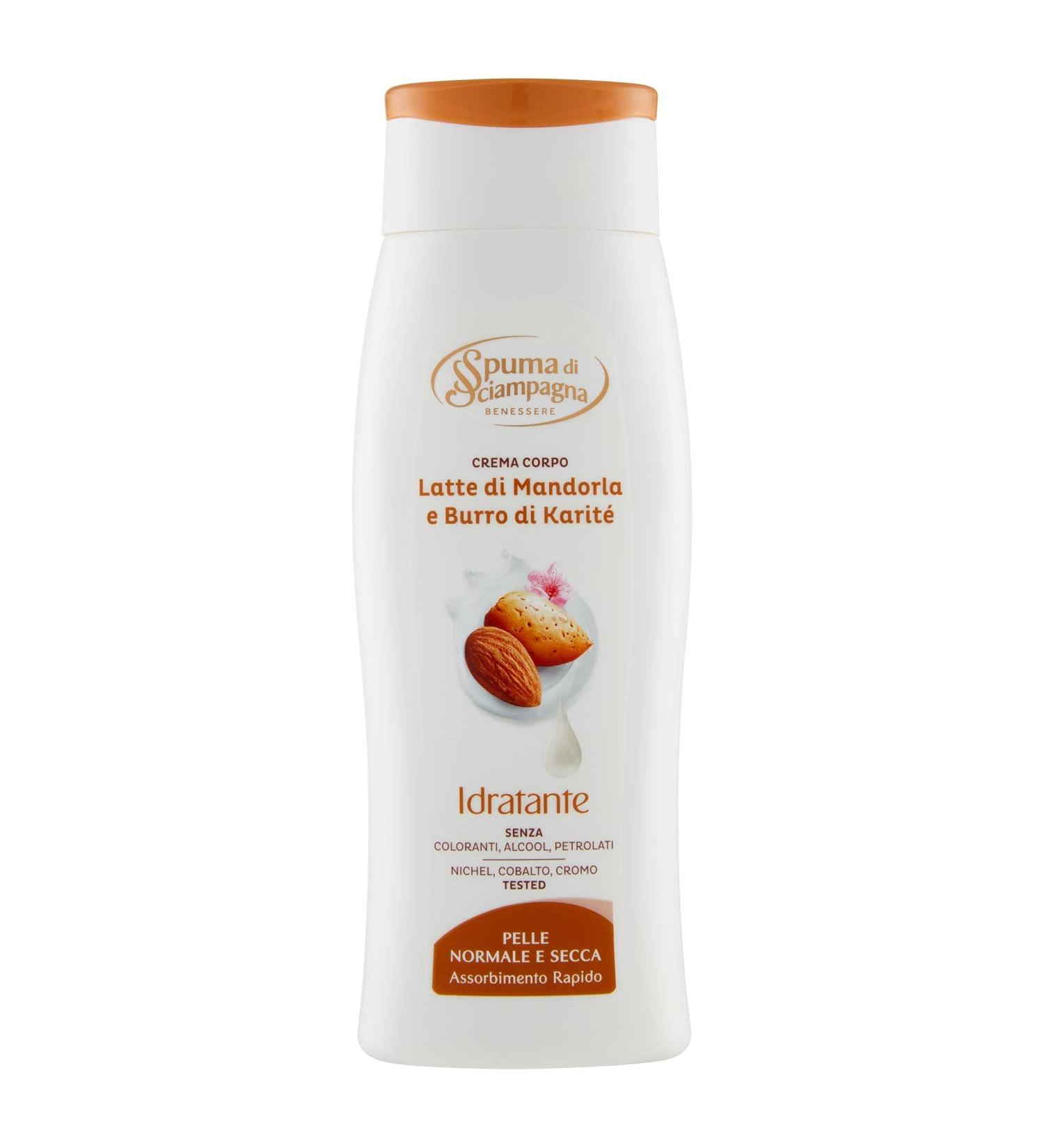 Spuma di Sciampagna Moisturising Body Cream - Almond Milk & Shea Butter - 250 ml | Hydrating Skincare for All Skin Types - International Shipping Available - Buy Online on GoSupps.com