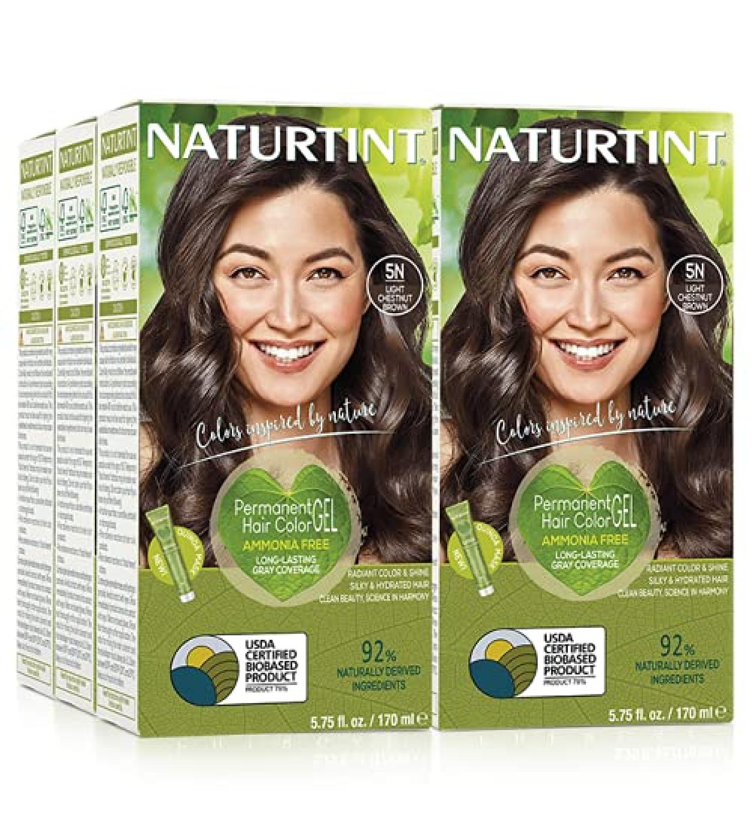 Naturtint Permanent Hair Color 5N Light Chestnut Brown (Pack of 6) - Ammonia Free, Vegan, Cruelty Free with up to 100% Gray Coverage - Long Lasting Results - 6 Pack, 1 Count - Buy Online on GoSupps.com