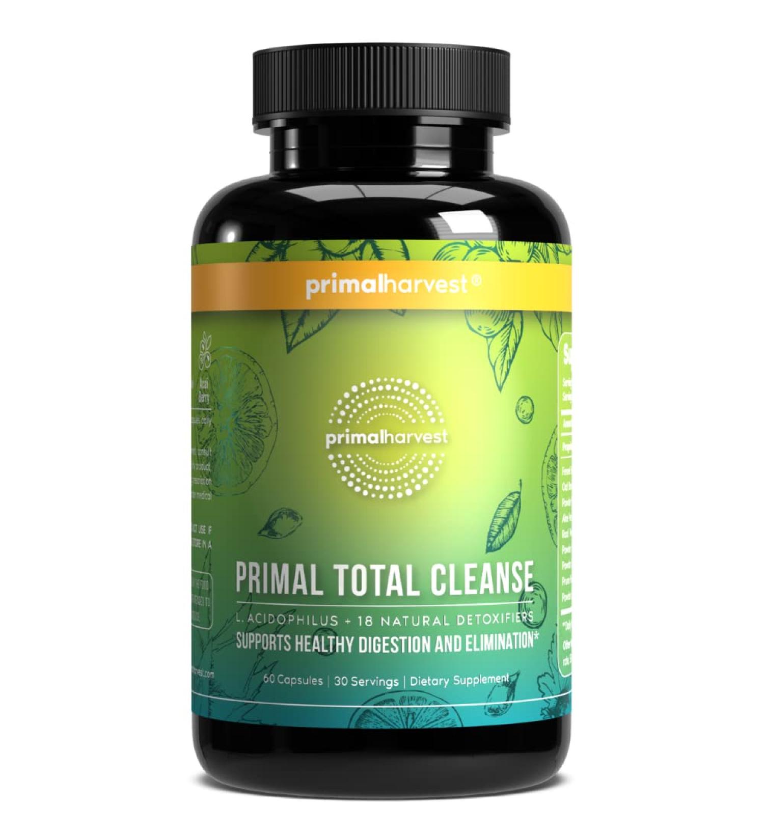 Primal Harvest Full Body Detox Cleanse - 60 Pills for Colon, Liver, Kidney, Gut, Bowel, Intestine & Stomach Cleansing - Buy Online on GoSupps.com