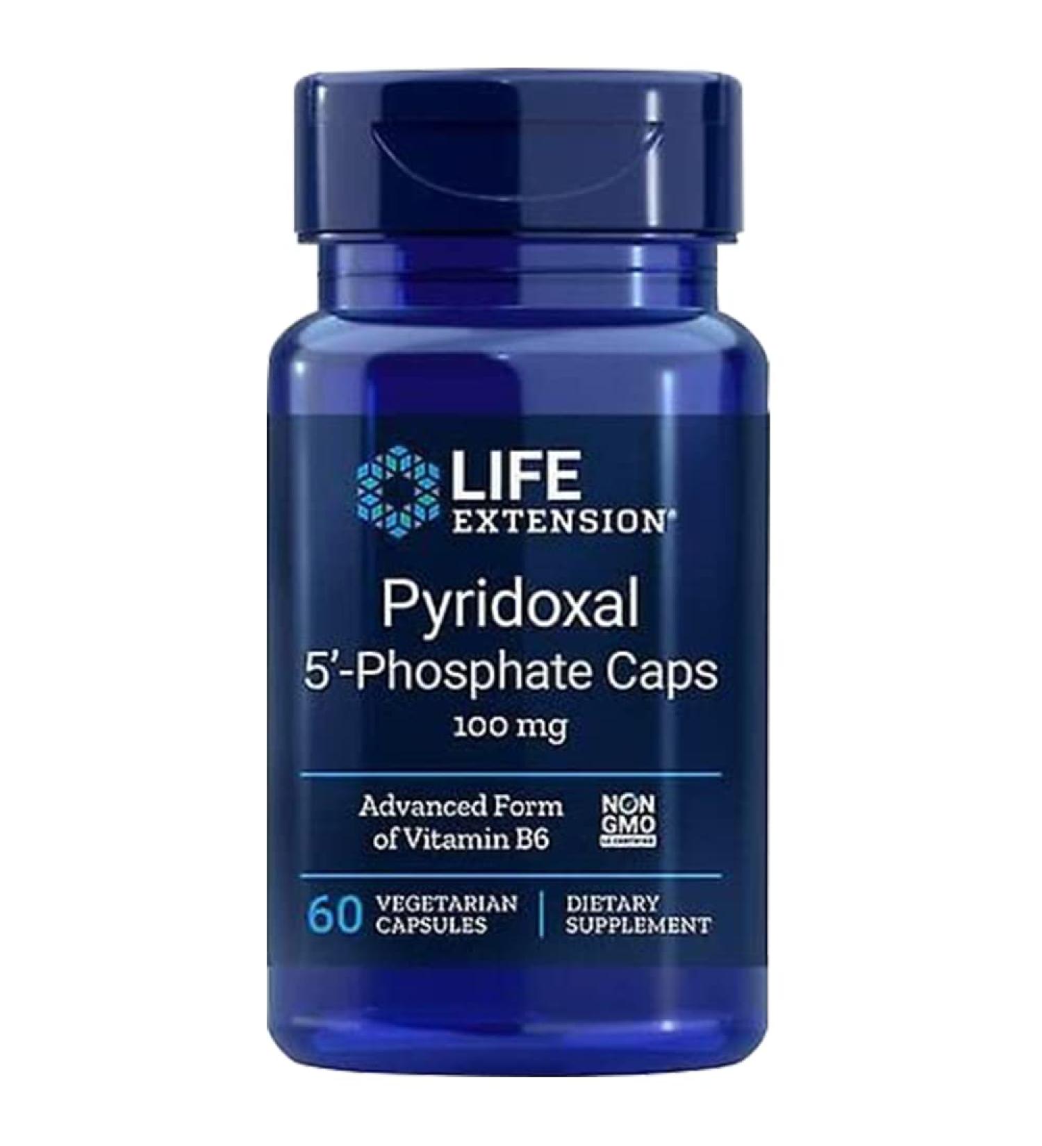 Life Extension Pyridoxal-5-Phosphate 100mg - 60 Vegan Capsules | Gluten-Free, Non-GMO, Laboratory Tested - Buy Online on GoSupps.com