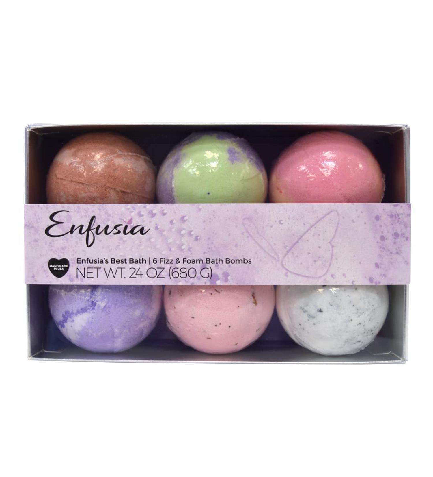6 Piece Bath Bomb Gift Set - Natural Moisturizing Bath Bombs for Women and Men - Handmade, Relaxing, Rejuvenating, and Beautifully Scented - Buy Online on GoSupps.com