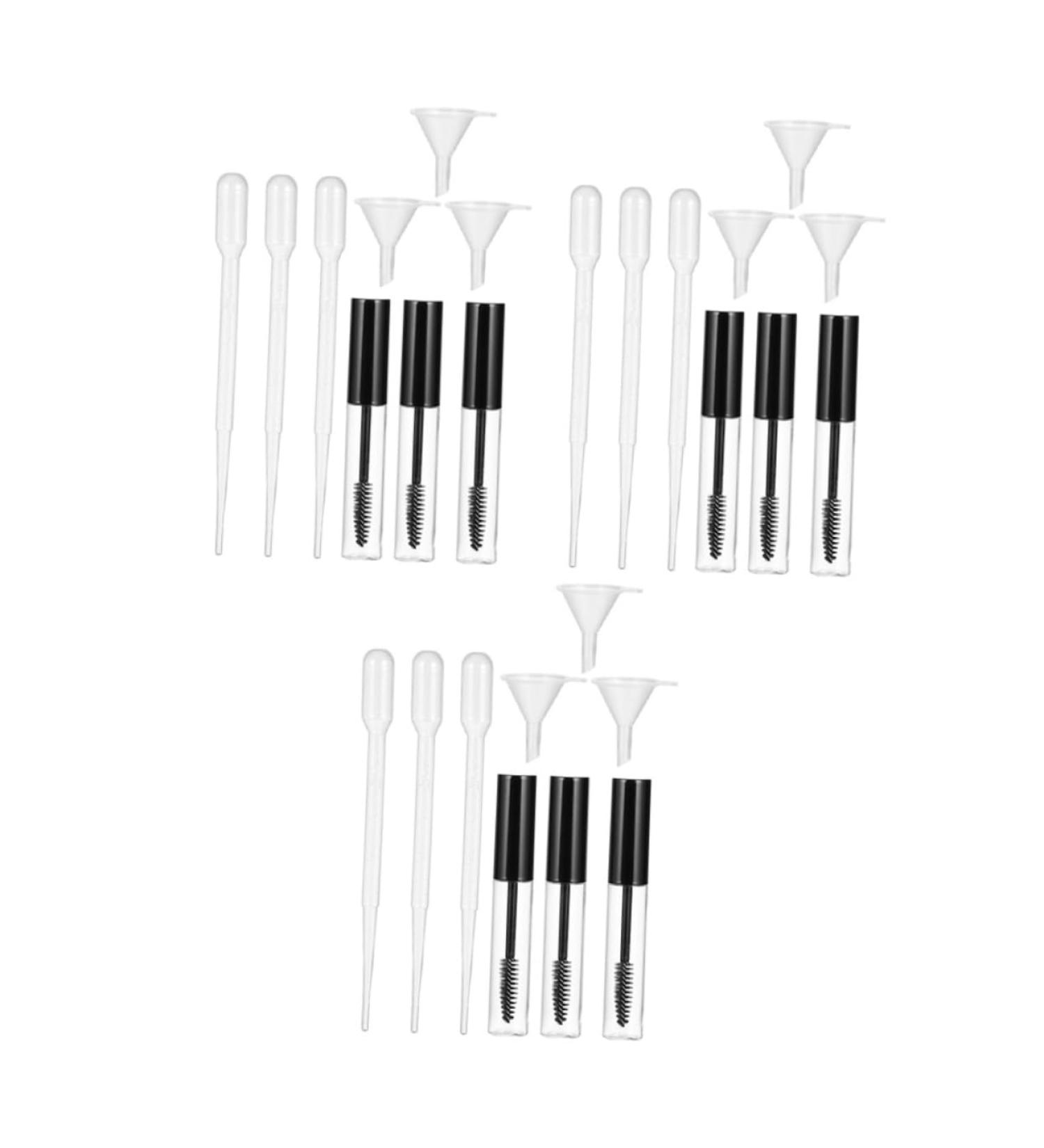 Gogogmee 9 Set Empty Mascara Bottle Eyelash Growth Oil Bottle Lip Cream Bottle Empty Funnel Abs Transparent - Buy Online on GoSupps.com