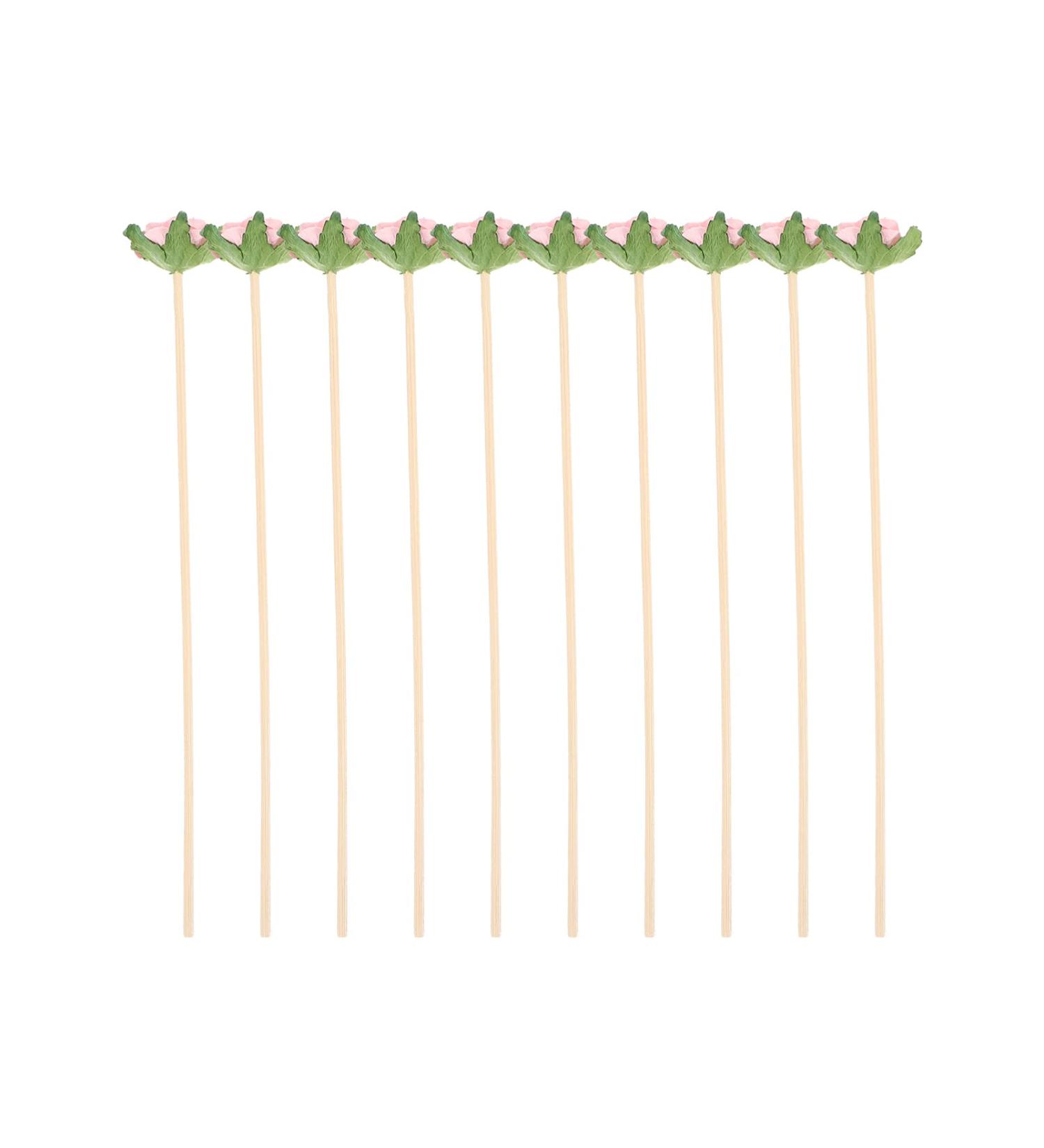 10 Pieces Rattan Diffuser Sticks with Flowers - Fragrant Room & Essential Oil Aroma Therapy - Buy Online on GoSupps.com