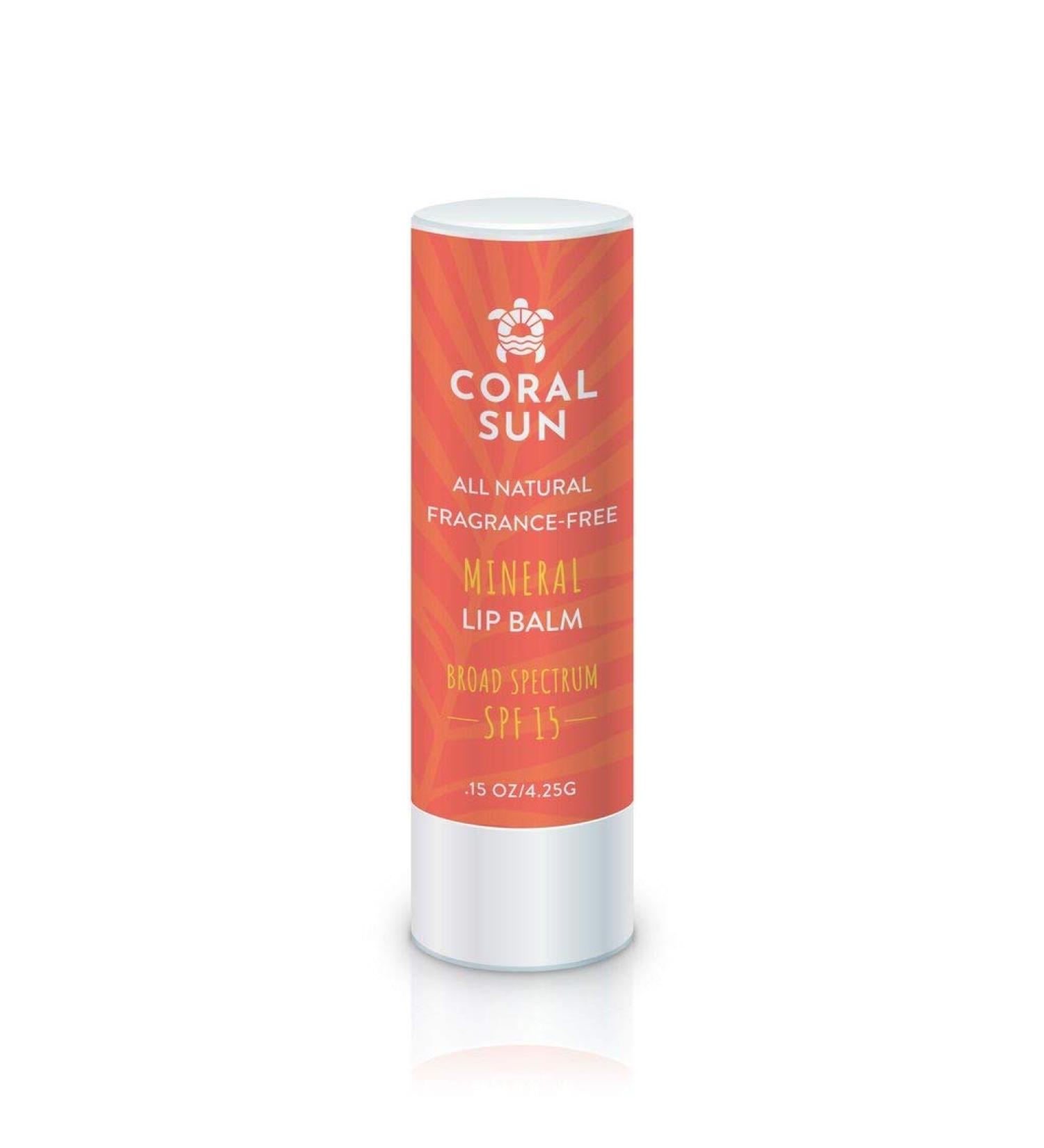Coral Sun SPF 15 Mineral Lip Balm Unscented - Hydrating Lip Protection - Buy Online on GoSupps.com