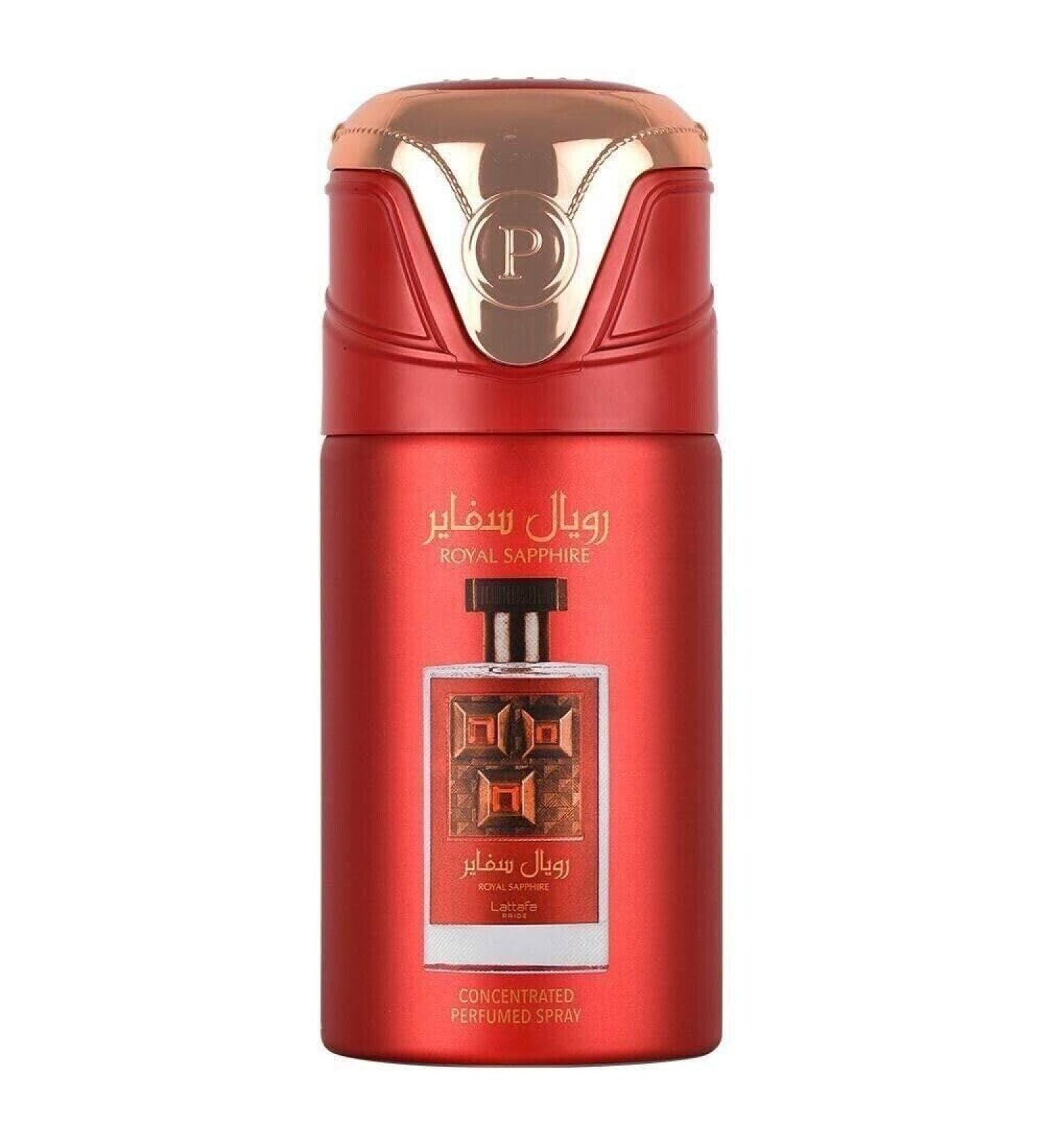 Lattafa Royal Sapphire Concentrated Perfumed Deodorant Spray 9.0 Ounce (Unisex)