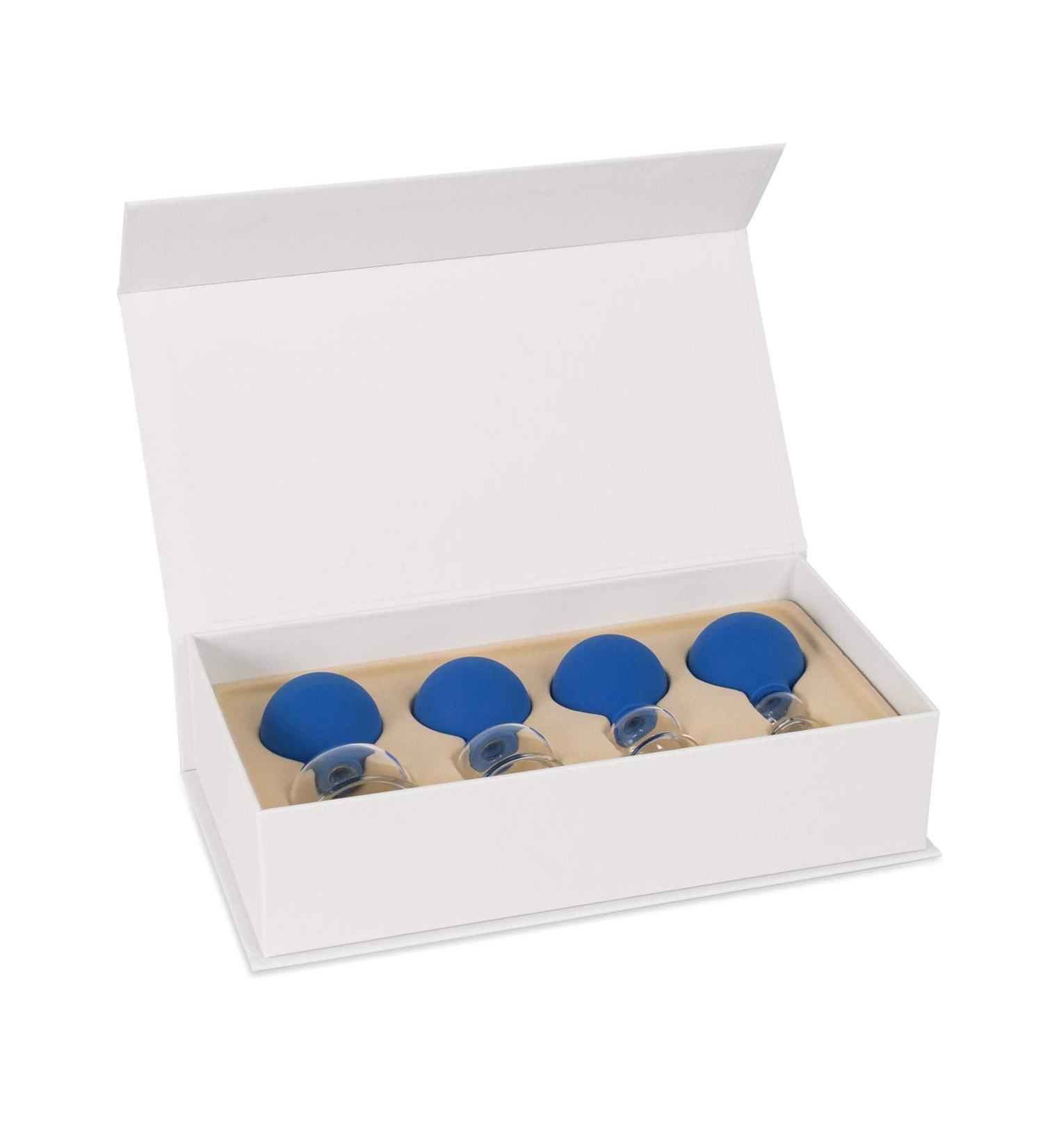 AFH Cupping Glasses Premium Set of 4 - Type 2 Olive Blue Color | International Shipping Available - Buy Online on GoSupps.com