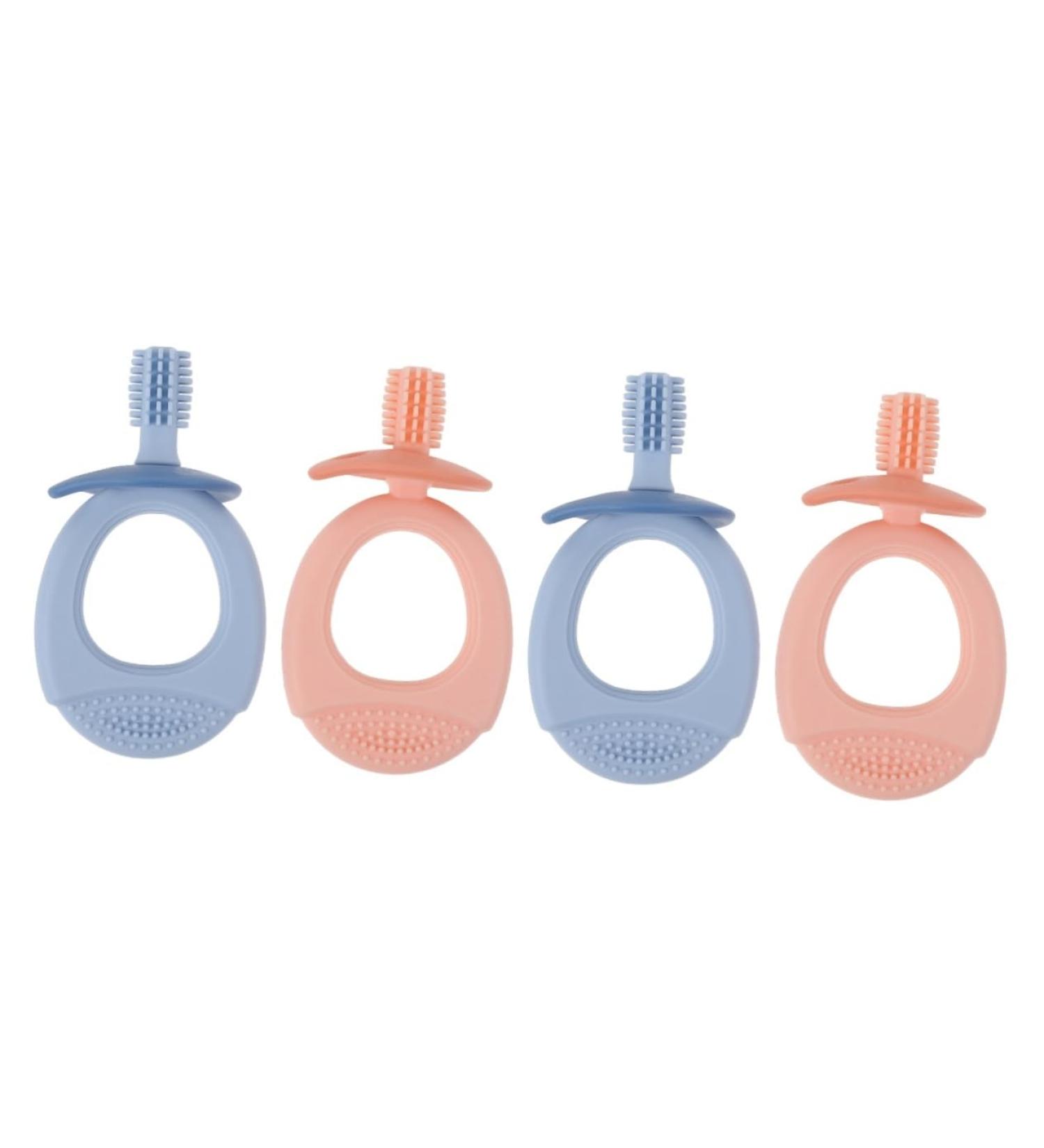 Tovinanna Silicone Toothbrush Set for Kids | 4 Pack Child-Friendly Oral Care & Chew Toys | Food-Grade Safety - Buy Online on GoSupps.com