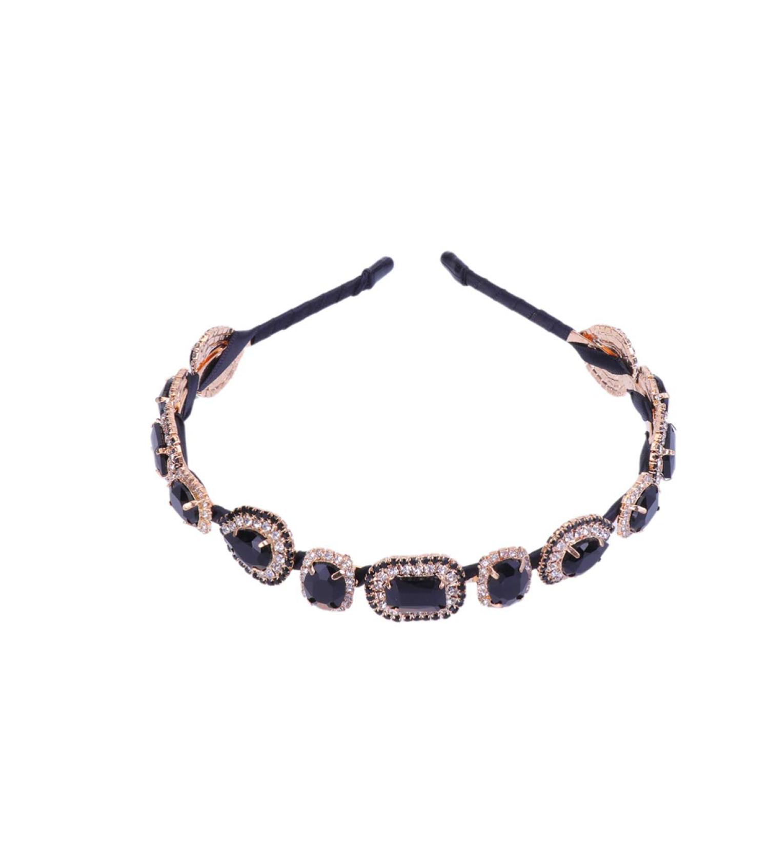Lurrose Elastic Hair Bands Fashion Headbands Rhinestone Headband Glass Crystal Shiny Hairband Hair Hoop Hairpiece Hair Jewelry Accessories for Girls Women (Black) Elastic Hair Ties - Buy Online on GoSupps.com
