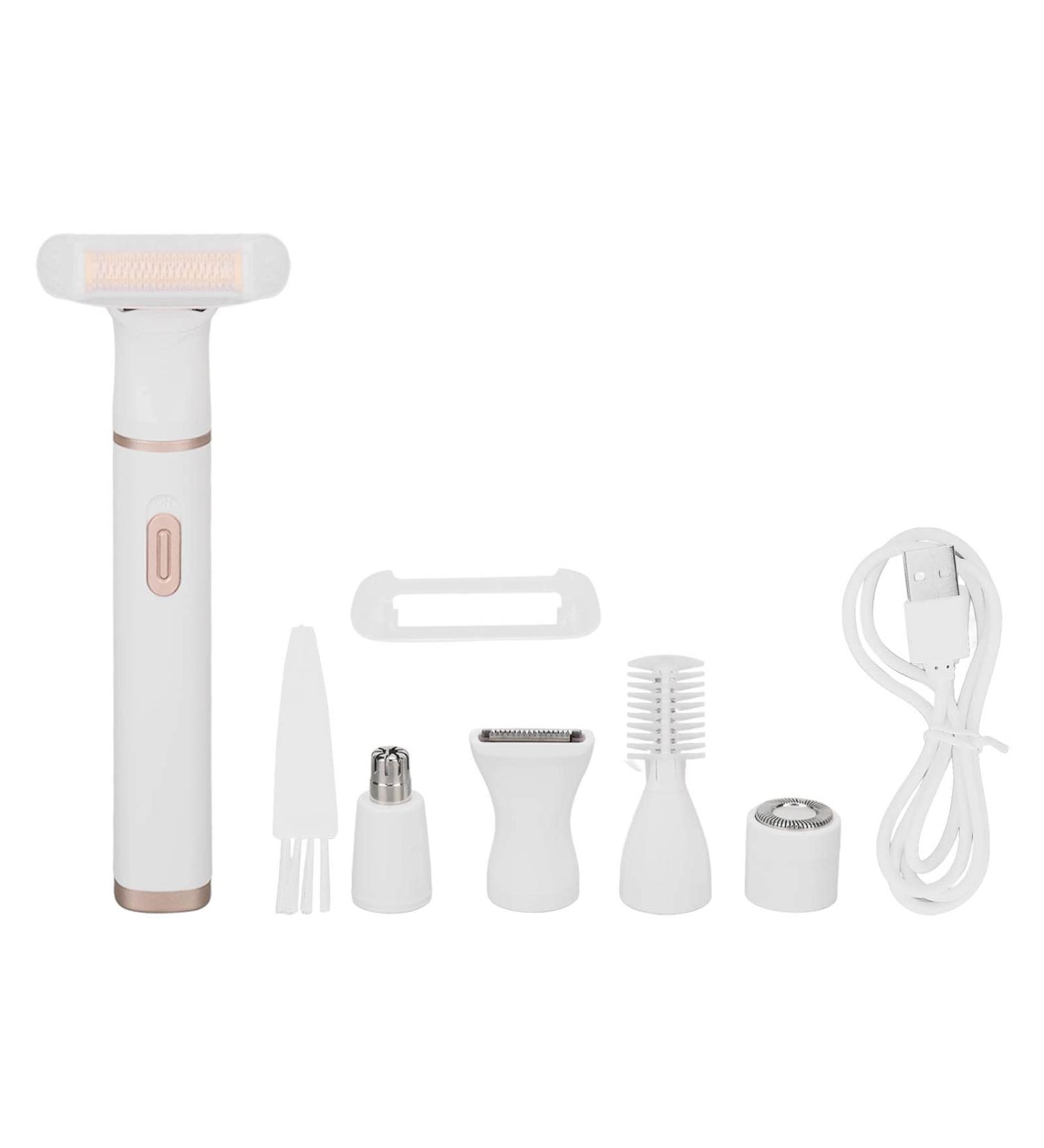 5 in 1 Women Electric Trimmer | Waterproof Rechargeable Pubic Hair Clippers & Body Depilator for Face Nose Eyebrows - Low Noise International Shipping Available - Buy Online on GoSupps.com