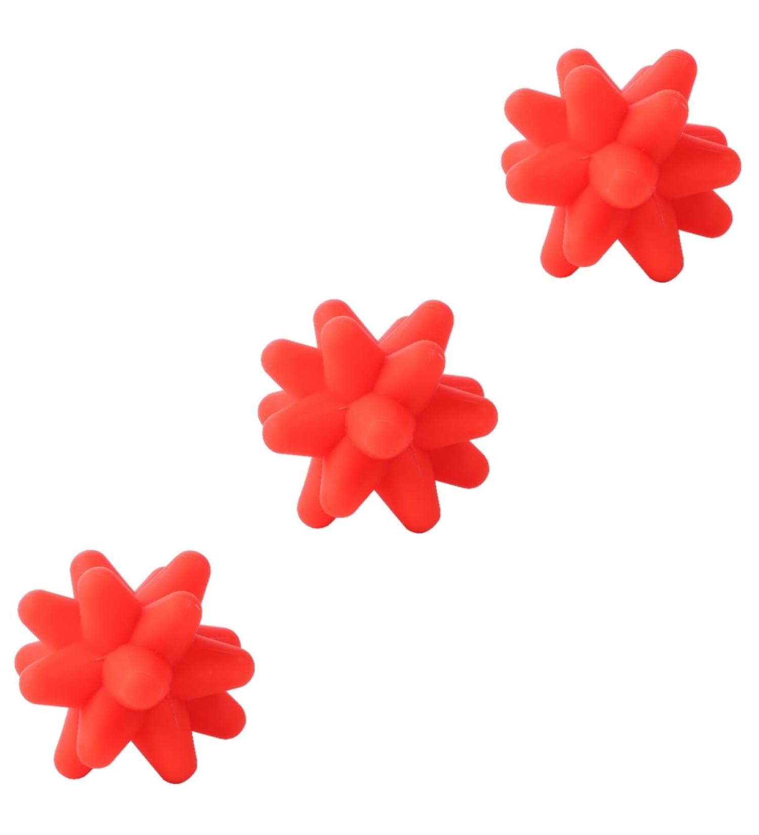 Frcolor 3-Stars Fitness Ball Set | Muscle Massage Gear - Portable Foot Massager & Massage Roller (3PCS Red 8x8cm) - Buy Online on GoSupps.com