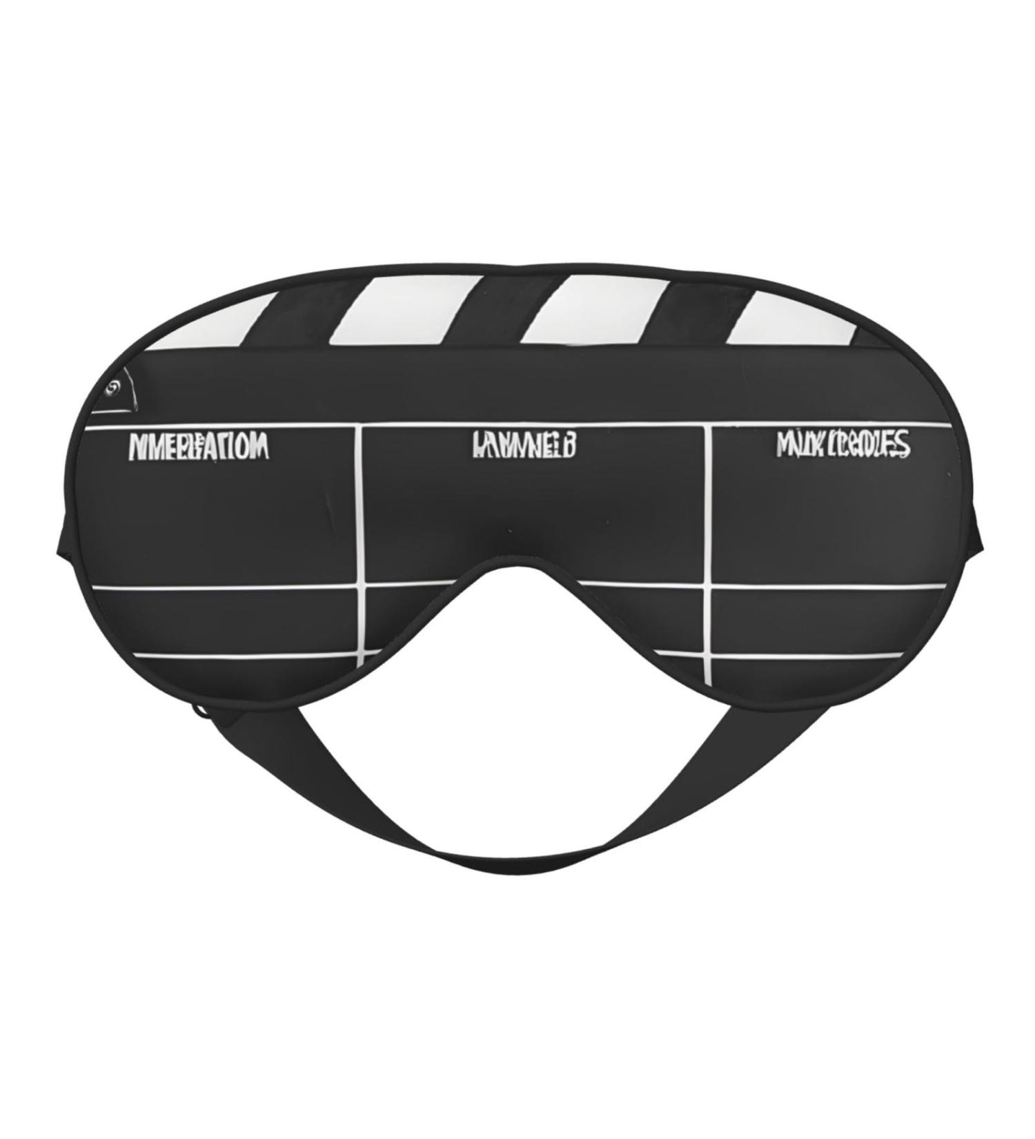 Sleep Mask Eye for Better Sleep - Reusable Soft Blackout Eye Masks for Travel & Gifts - Classic Movie Clapboard Black - Buy Online on GoSupps.com
