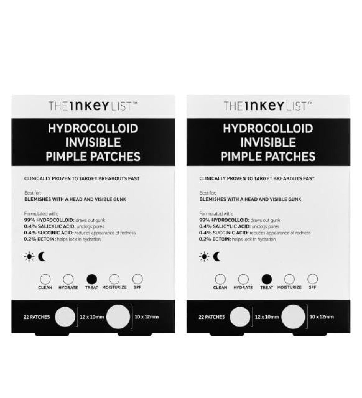 The INKEY List Hydrocolloid Invisible Pimple Patches Duo Clear