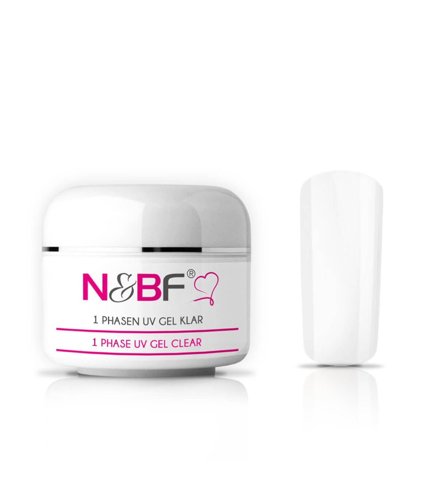 Nails Factory 1 Phase UV Gel Clear 15ml | 3-in-1 Transparent Nail Gel | Made in EU | Acid-Free Self-Smoothing All-Rounder Gel - Buy Online on GoSupps.com