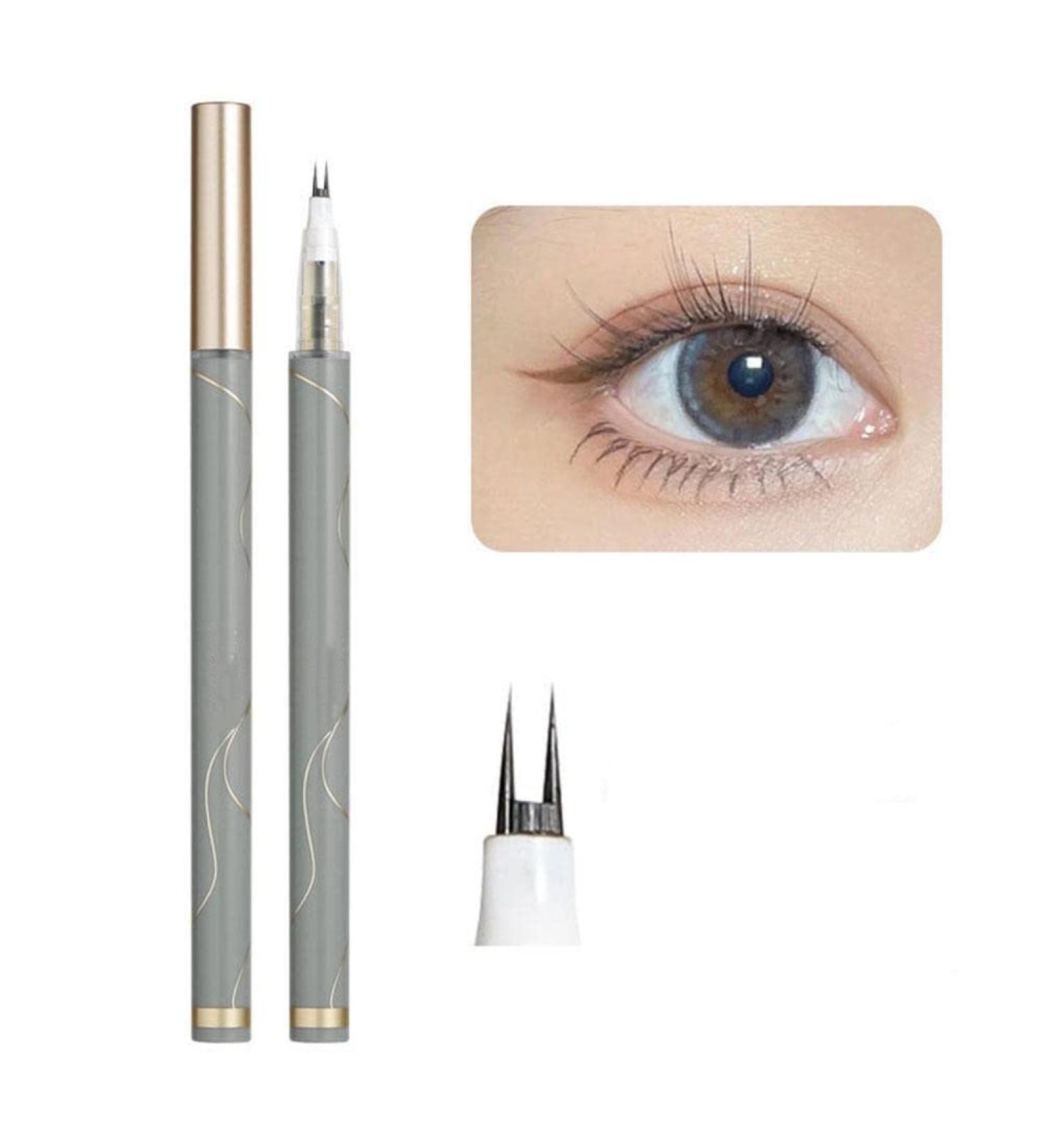 DHliIQQ Double Tip Lower Eyelash Pencil Double Tip Lower Eyeliner Pencil Waterproof Liquid Eyeliner Pencil Long Lasting Eyeliner Eye Makeup Tool for Women Ladies 101 # gray black - Buy Online on GoSupps.com