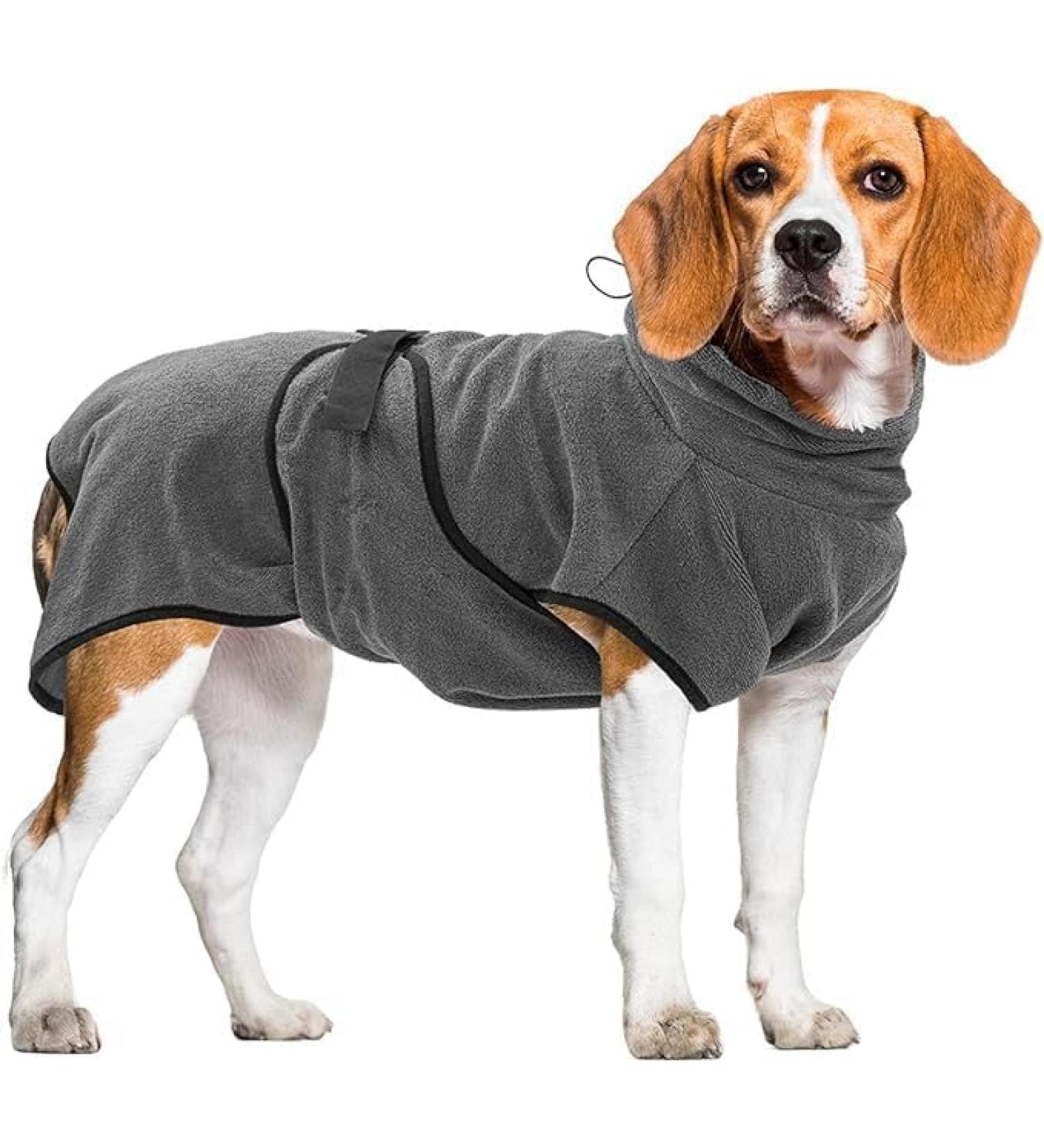 Royal Dry Microfiber Dog Bathrobe - Size M (50-58 cm Back Length) - Grey - Perfect for International Shipping - Buy Online on GoSupps.com
