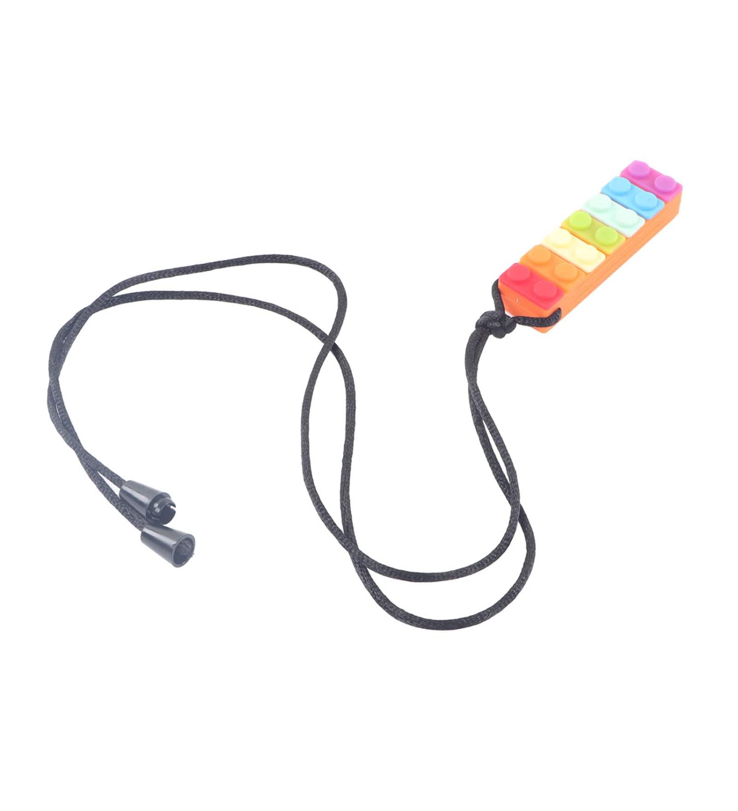 Soft Silicone Baby Teether Necklace for Boys and Girls - 5pcs Set (Orange) | Infant Sensory Chew Pendant for Gum Massage - Buy Online on GoSupps.com